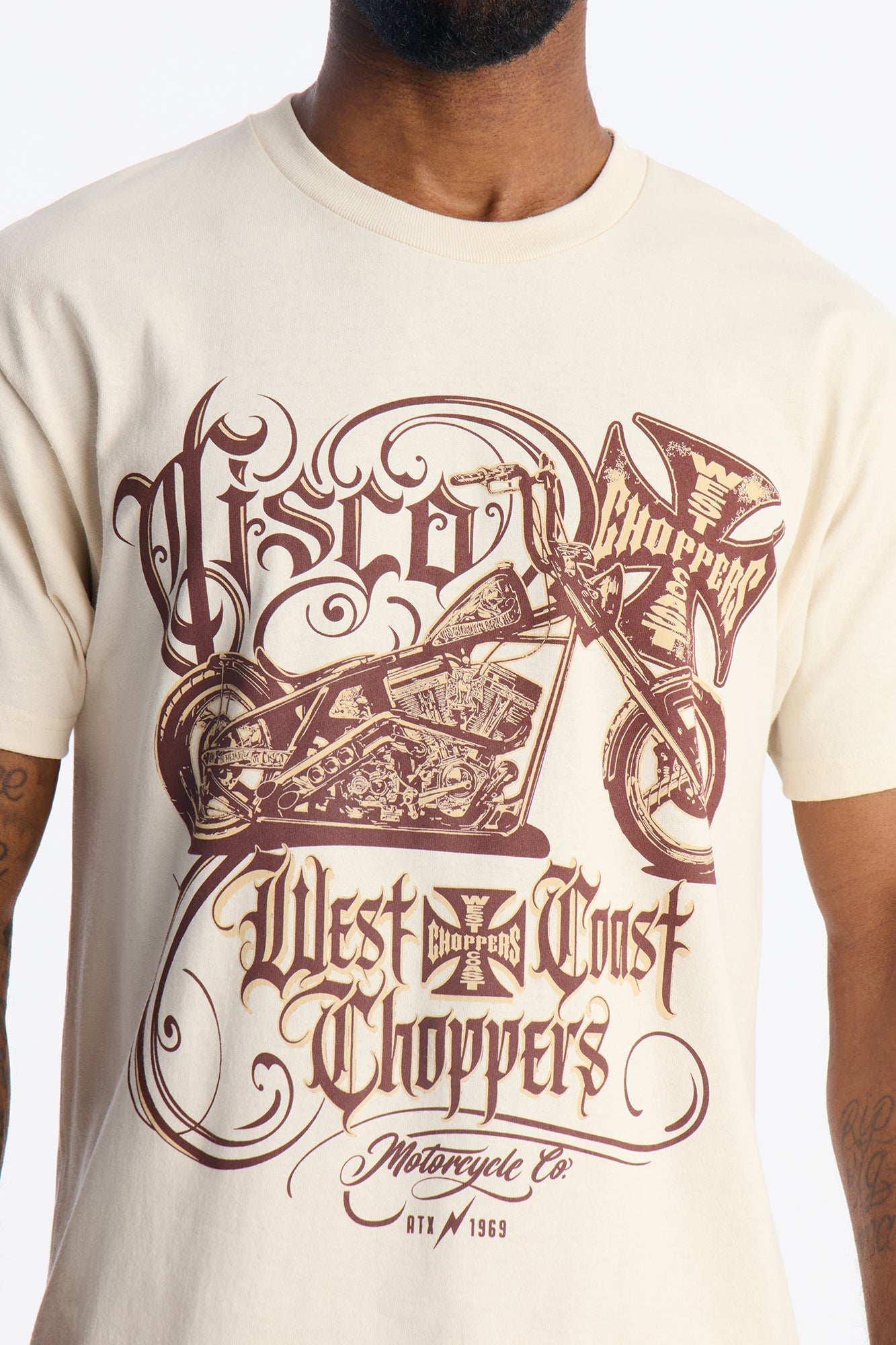 West Coast Choppers 1969 Short Sleeve Tee - Cream Fashion Nova