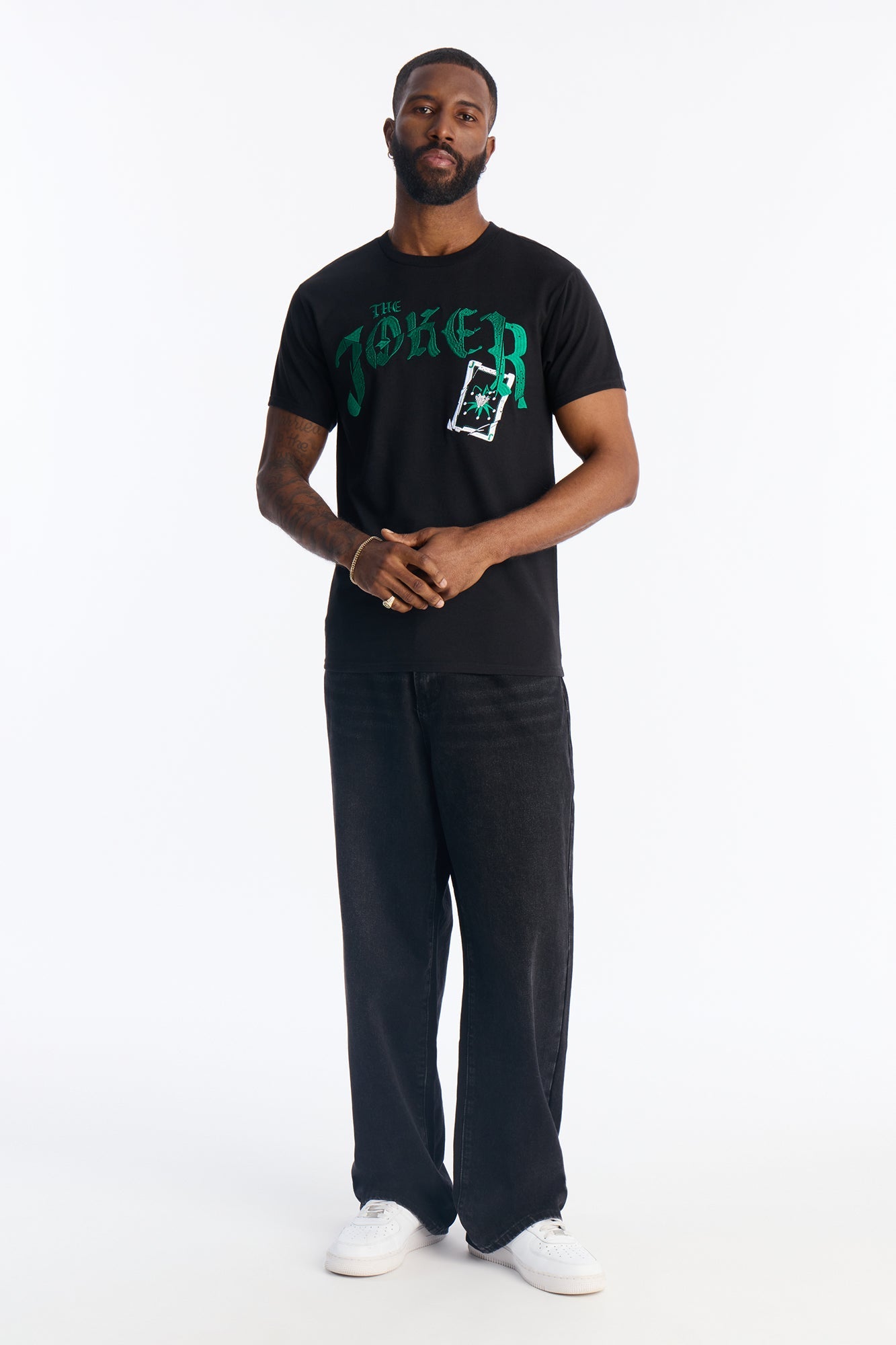 The Joker Embroidered Short Sleeve Tee - Black Fashion Nova