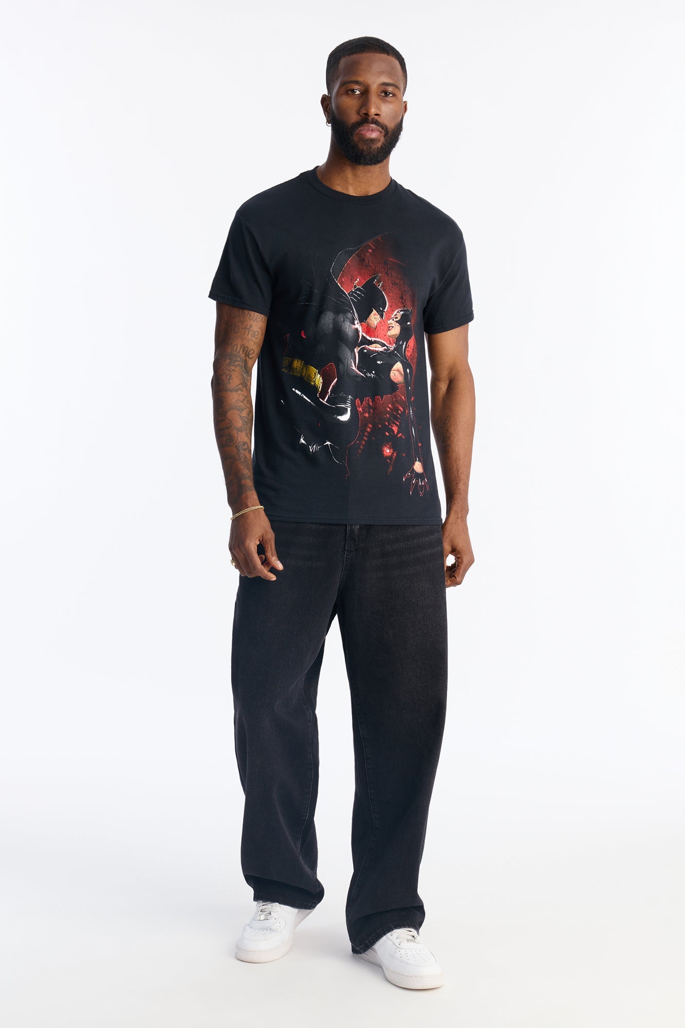 Batman And Catwoman Power Duo Short Sleeve Tee - Black Fashion Nova
