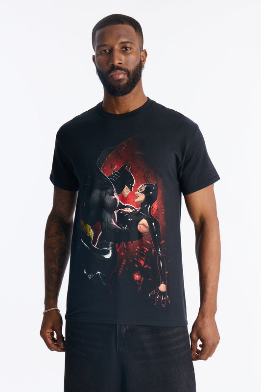 Batman And Catwoman Power Duo Short Sleeve Tee - Black Fashion Nova