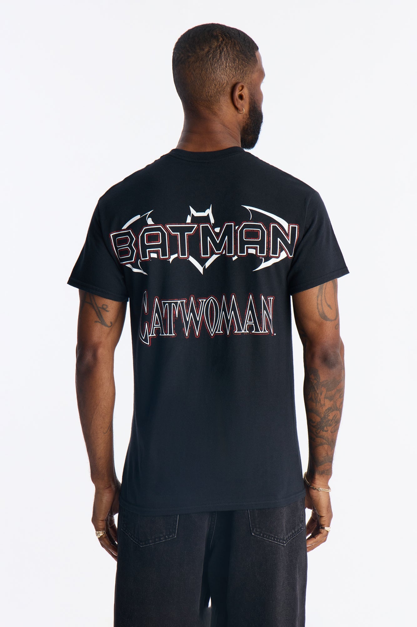 Batman And Catwoman Power Duo Short Sleeve Tee - Black Fashion Nova