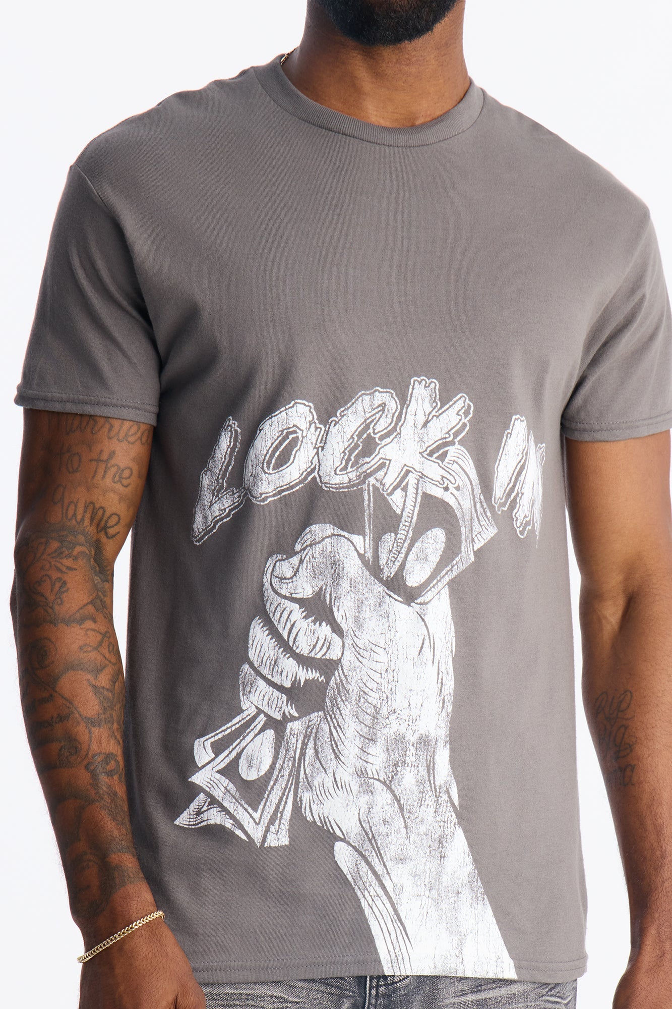 Lock In Grind Short Sleeve Tee - Grey Fashion Nova