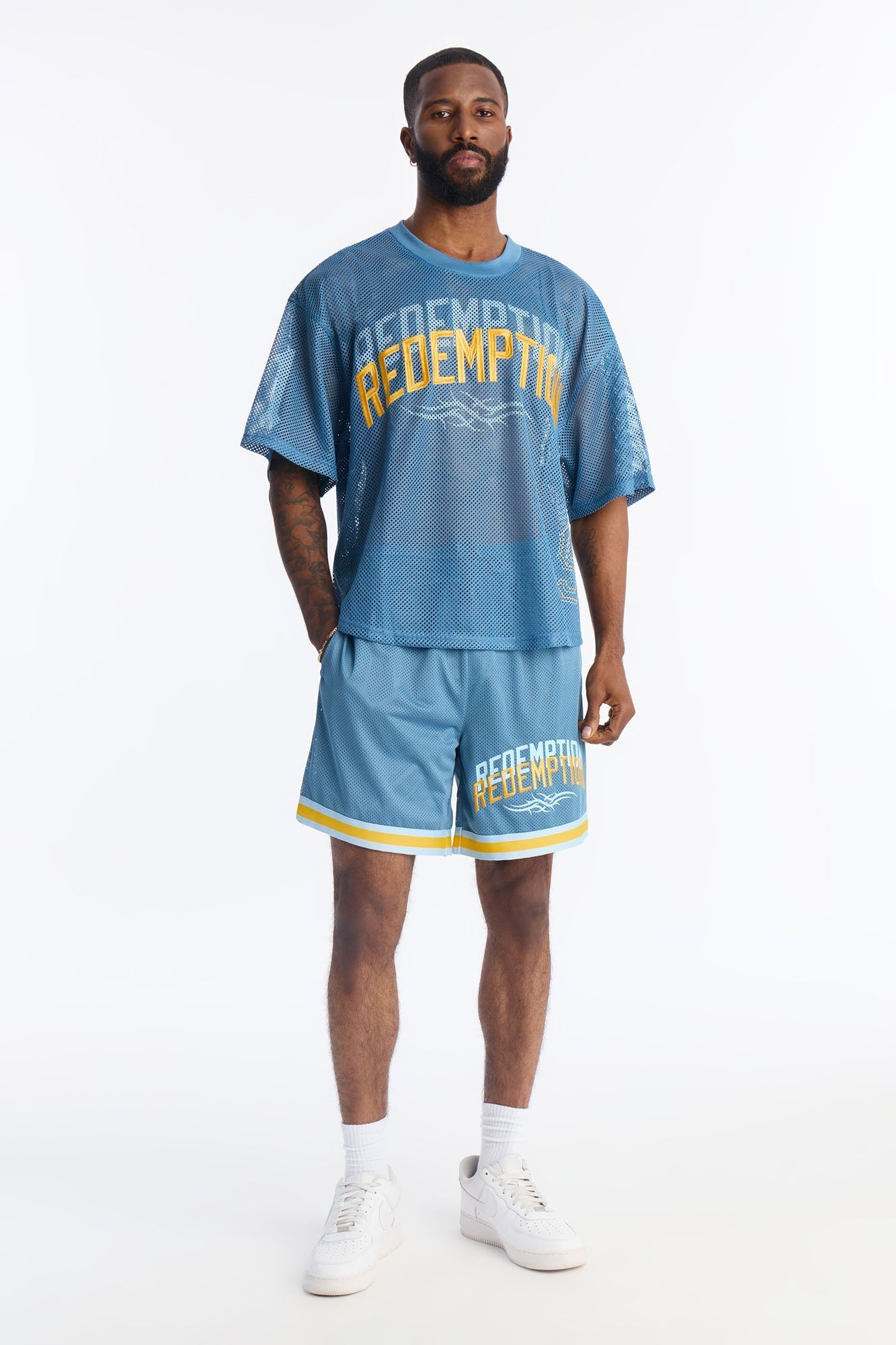Redemption Legacy Mesh Short - Blue/combo Fashion Nova