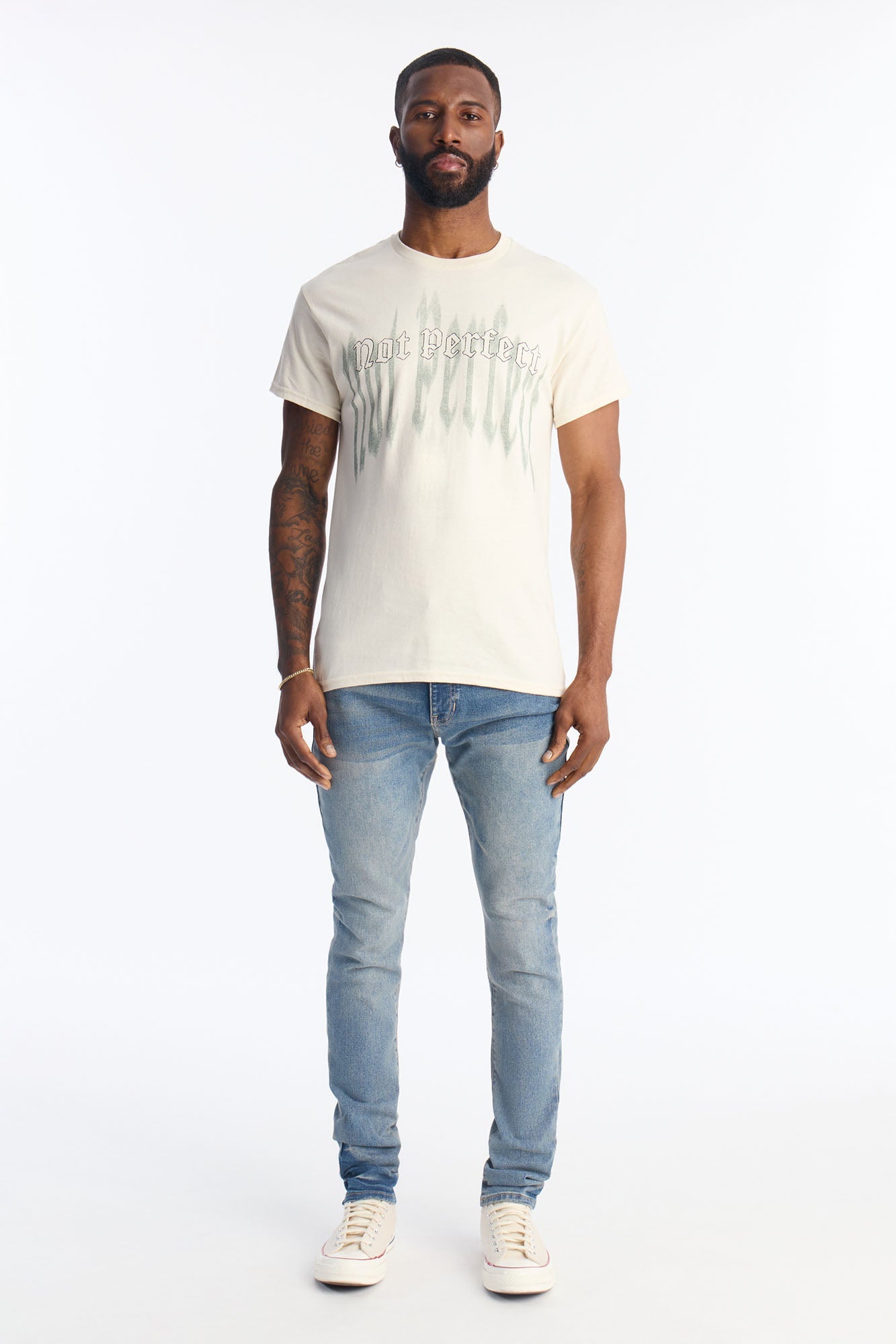 Not Perfect Short Sleeve Tee - Natural Fashion Nova