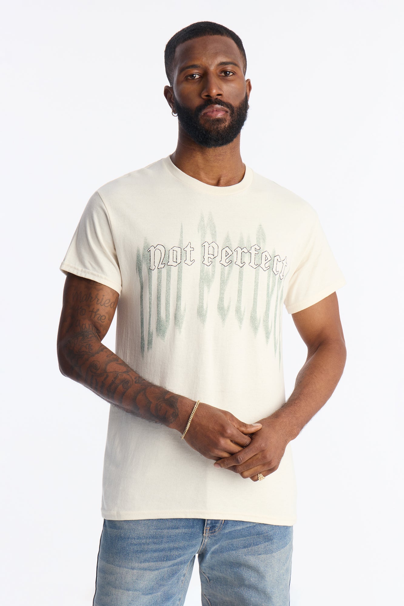 Not Perfect Short Sleeve Tee - Natural Fashion Nova