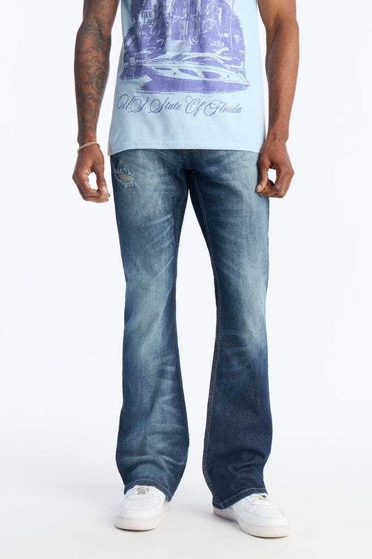 Stacked Skinny Flare Wasco Jean - Dark Wash Fashion Nova