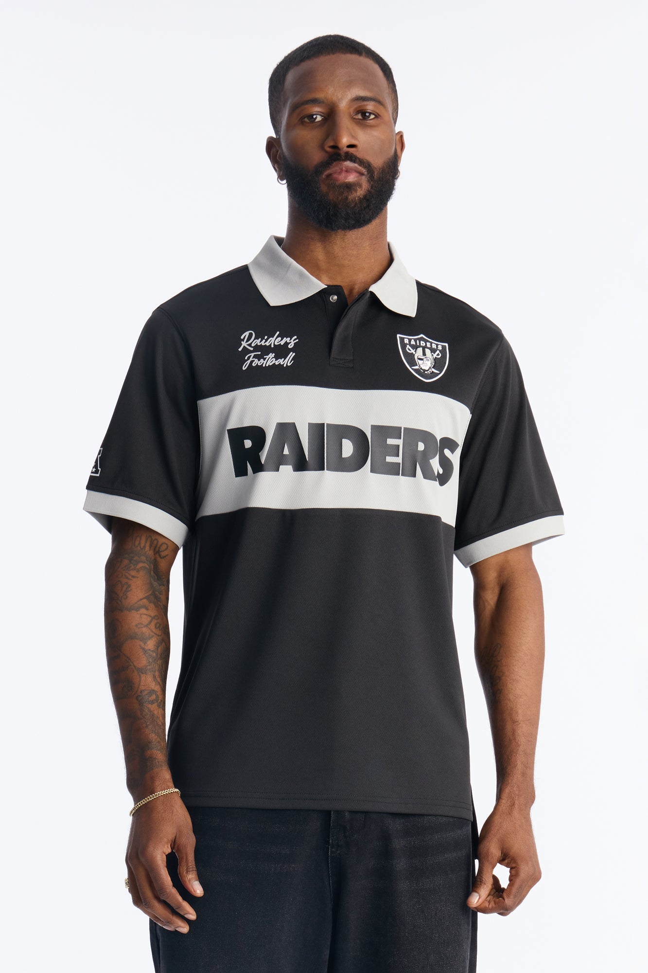 Raiders Soccer Polo - Black Fashion Nova