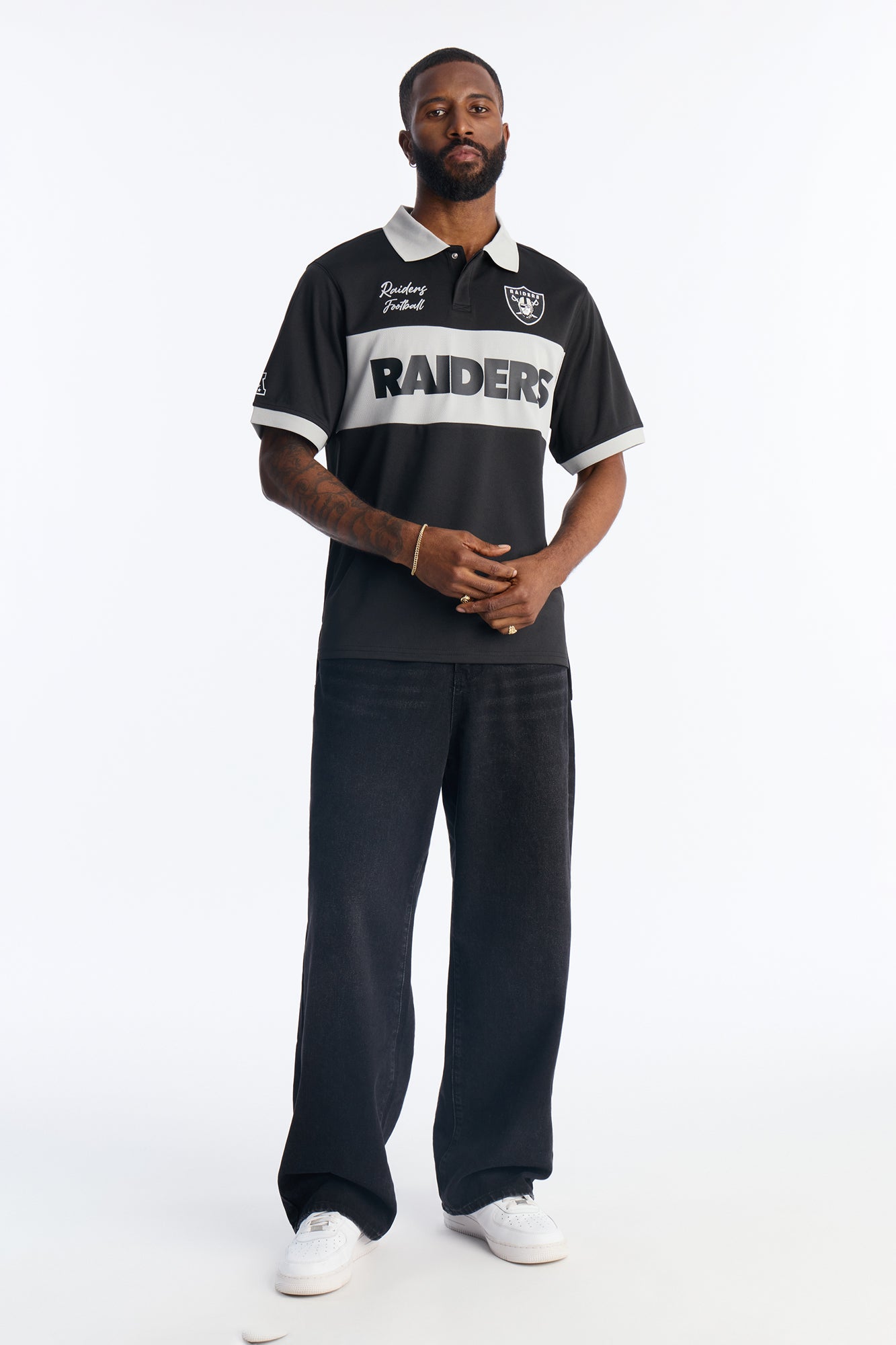 Raiders Soccer Polo - Black Fashion Nova