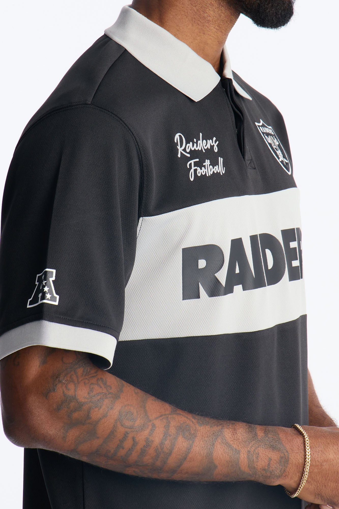 Raiders Soccer Polo - Black Fashion Nova