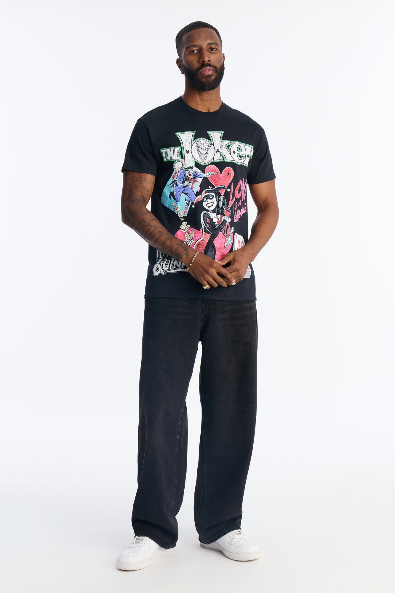 The Joker And Harley Mad Love Short Sleeve Tee - Black Fashion Nova