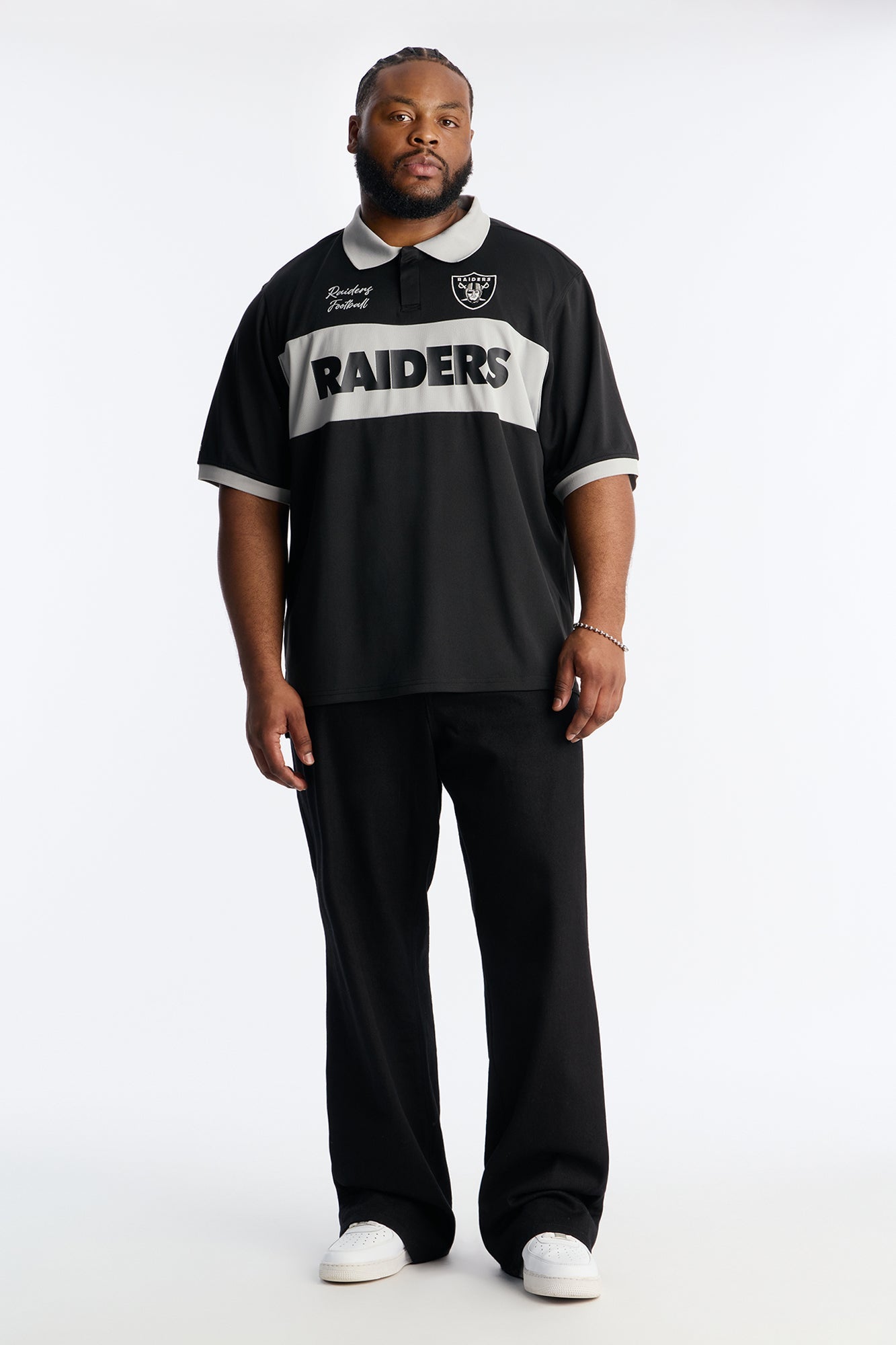 Raiders Soccer Polo - Black Fashion Nova