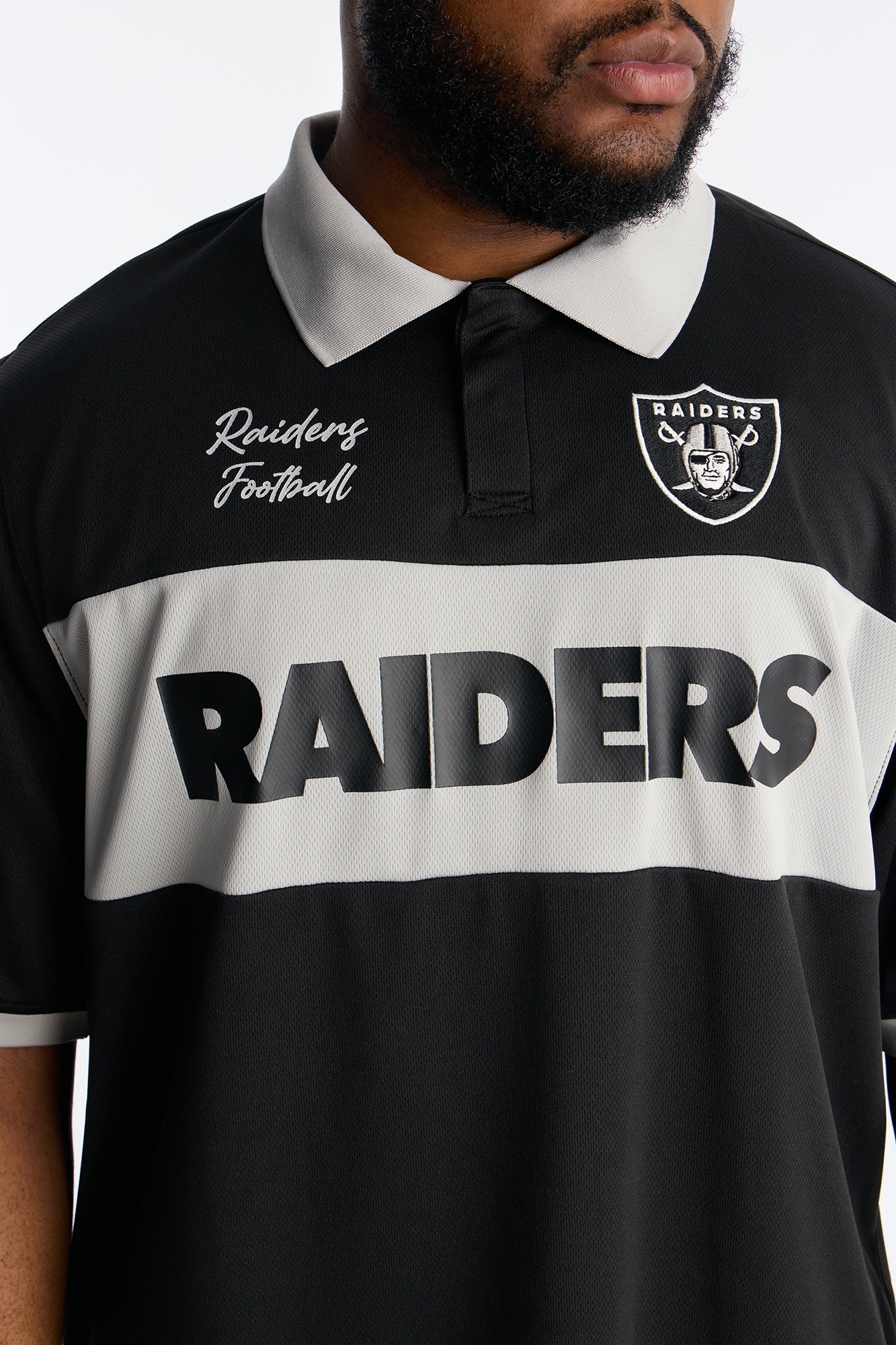 Raiders Soccer Polo - Black Fashion Nova