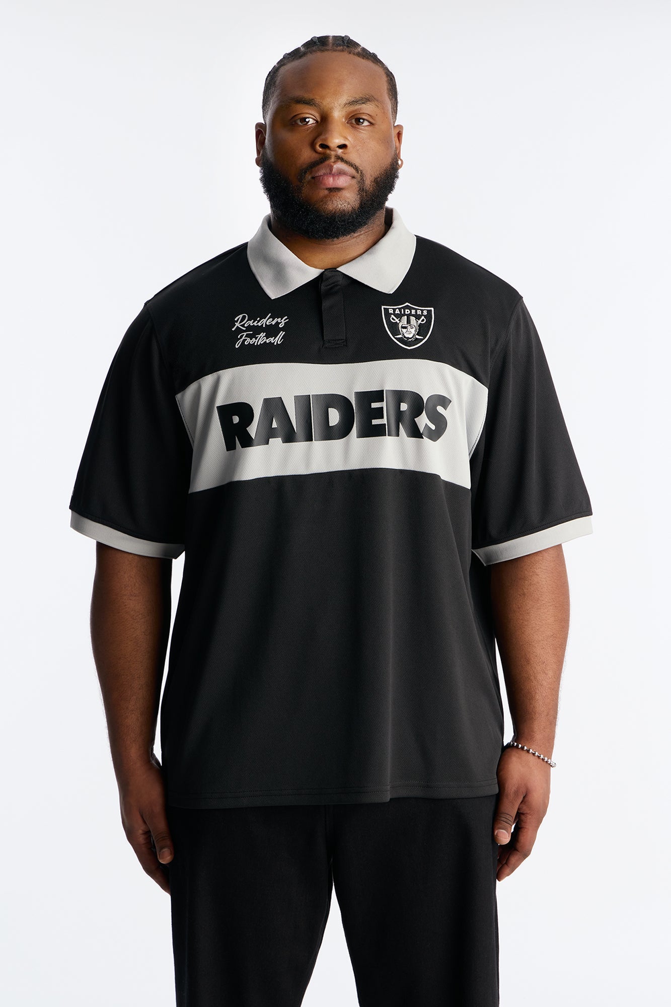 Raiders Soccer Polo - Black Fashion Nova