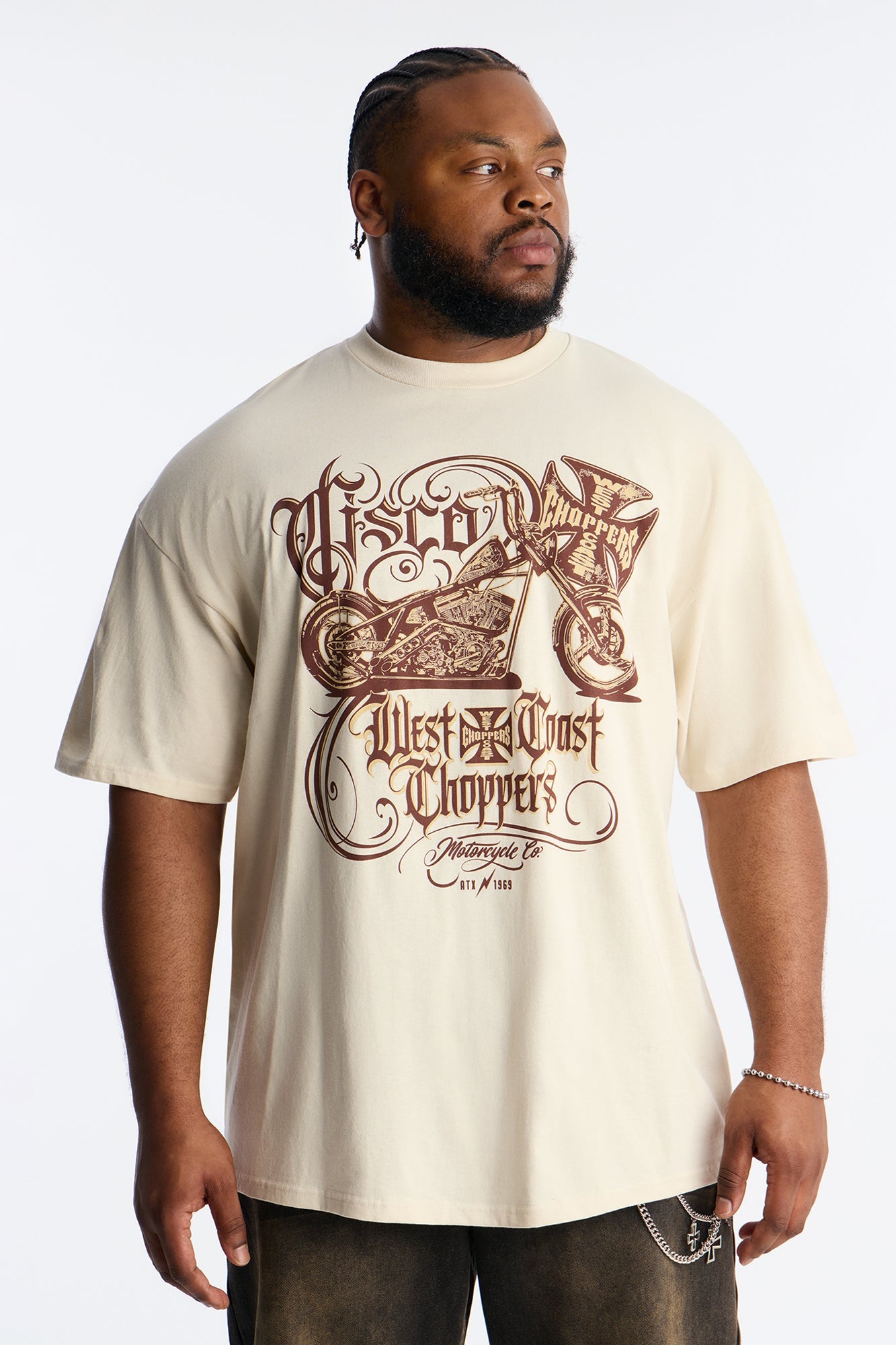 West Coast Choppers 1969 Short Sleeve Tee - Cream Fashion Nova