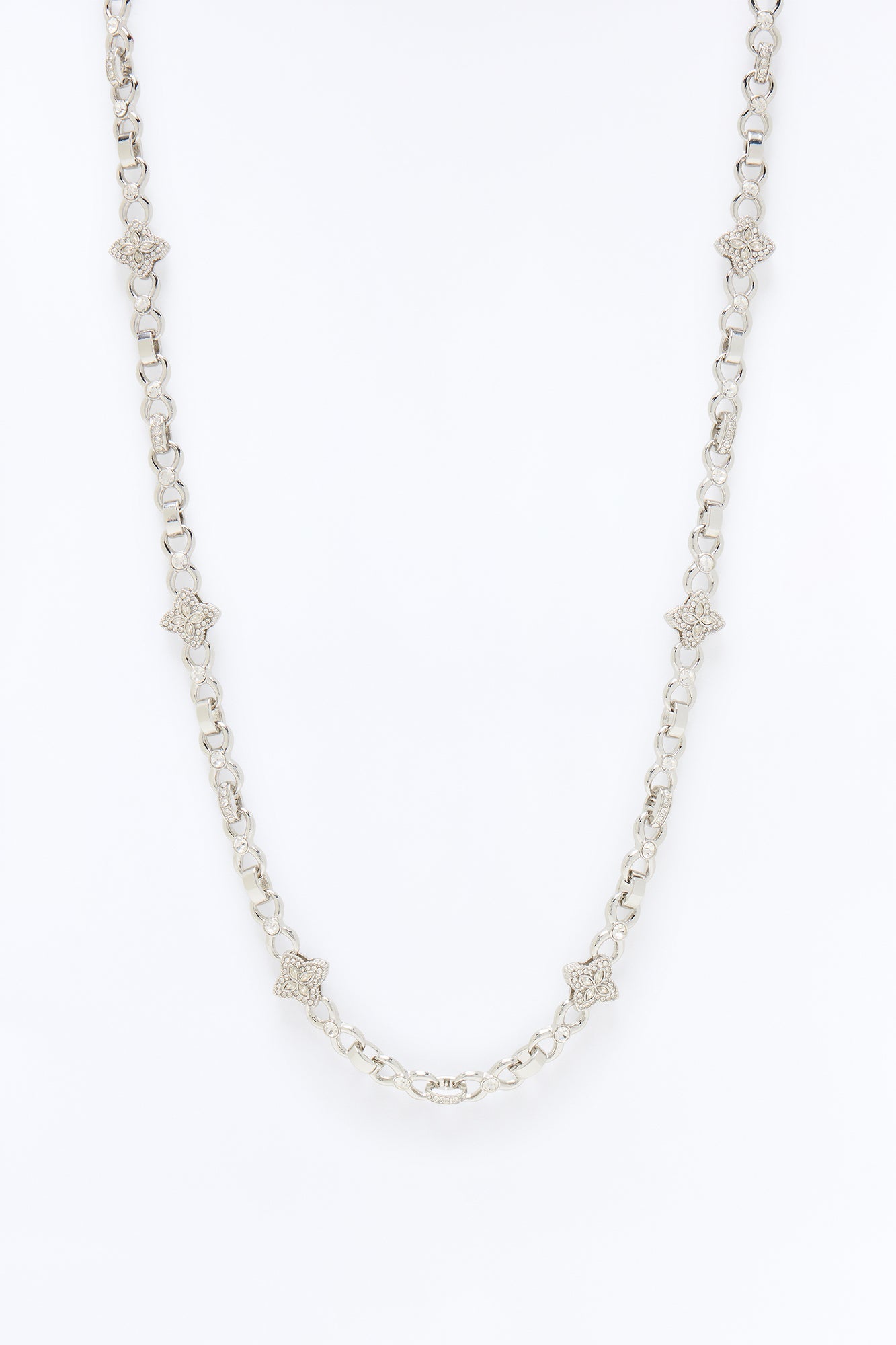 Bloom Flora Link Chain Necklace - Silver Fashion Nova