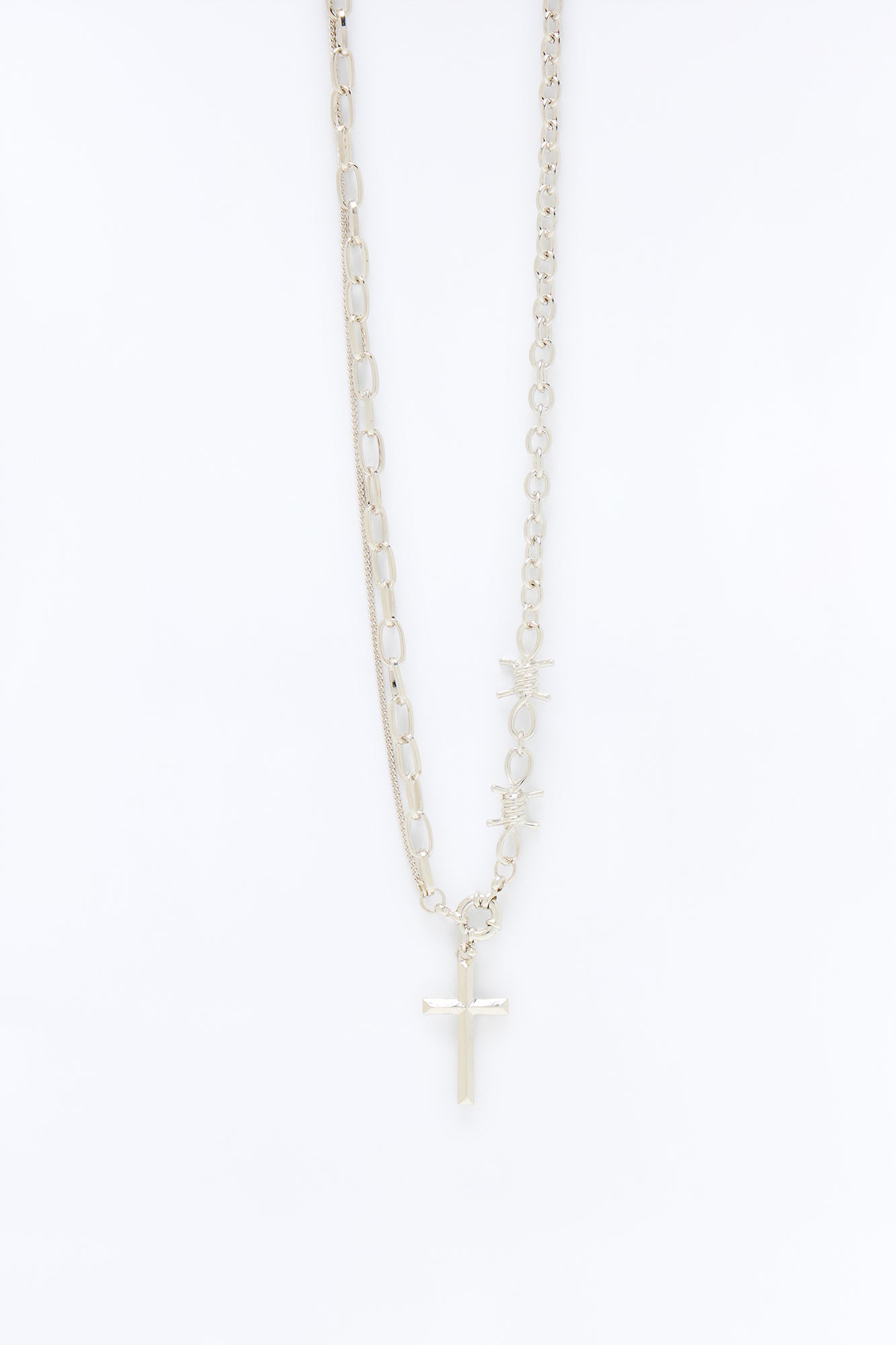 Crown of Thorns Chain Necklace - Silver Fashion Nova