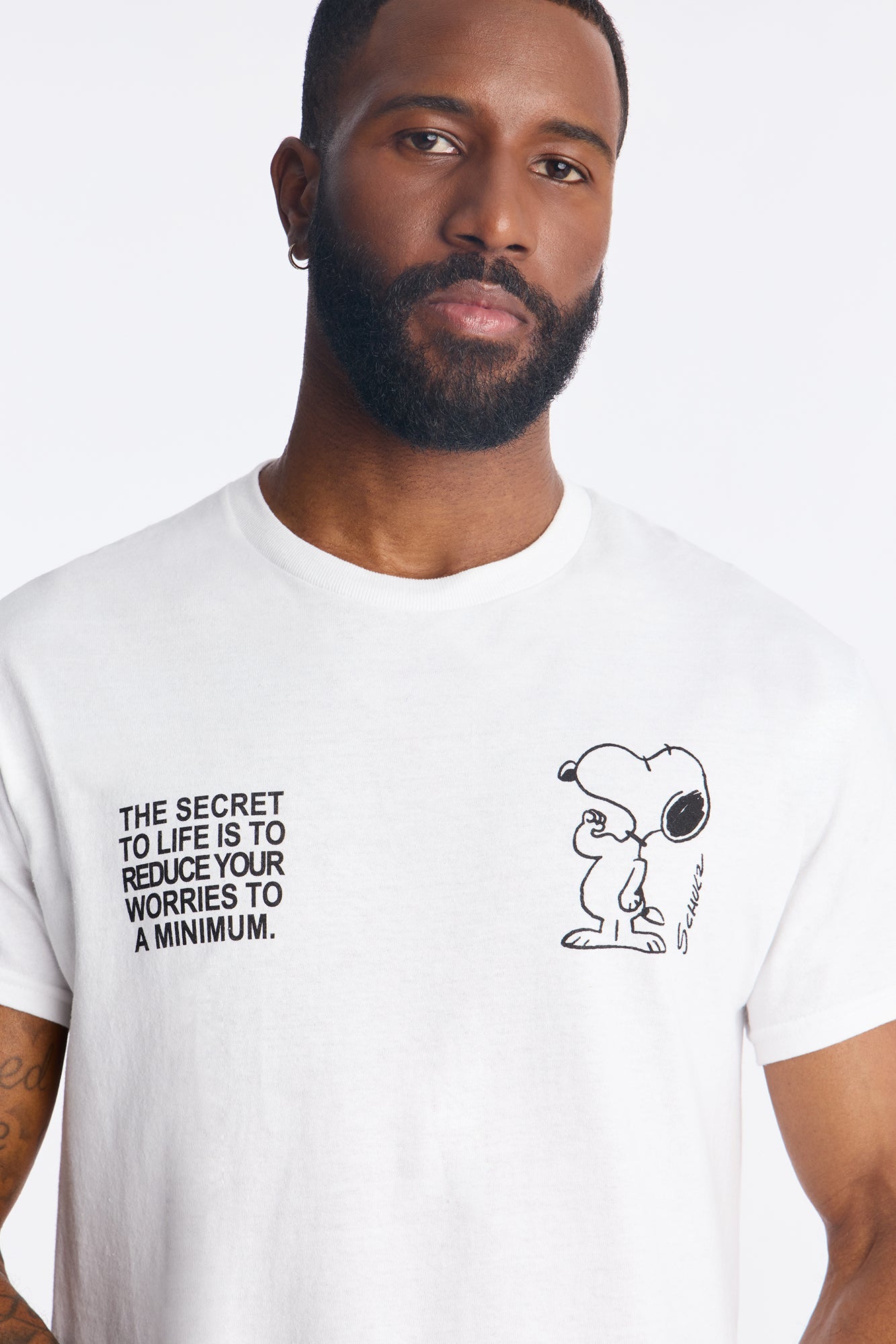 Snoopy Dawg Rhinestone Short Sleeve Tee - White Fashion Nova