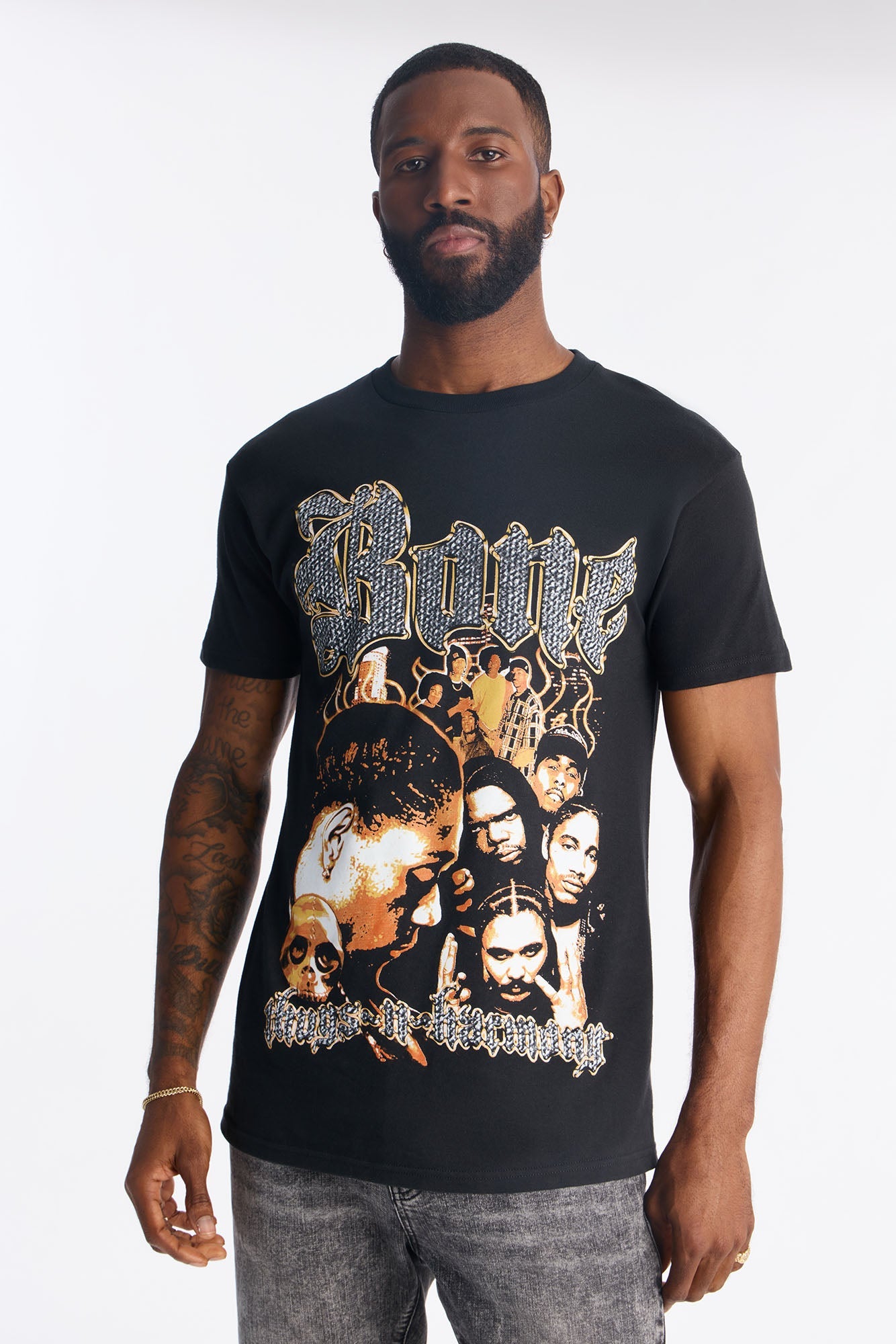 Bone Thugs N Harmony Throwback Short Sleeve Shirt - Black Fashion Nova