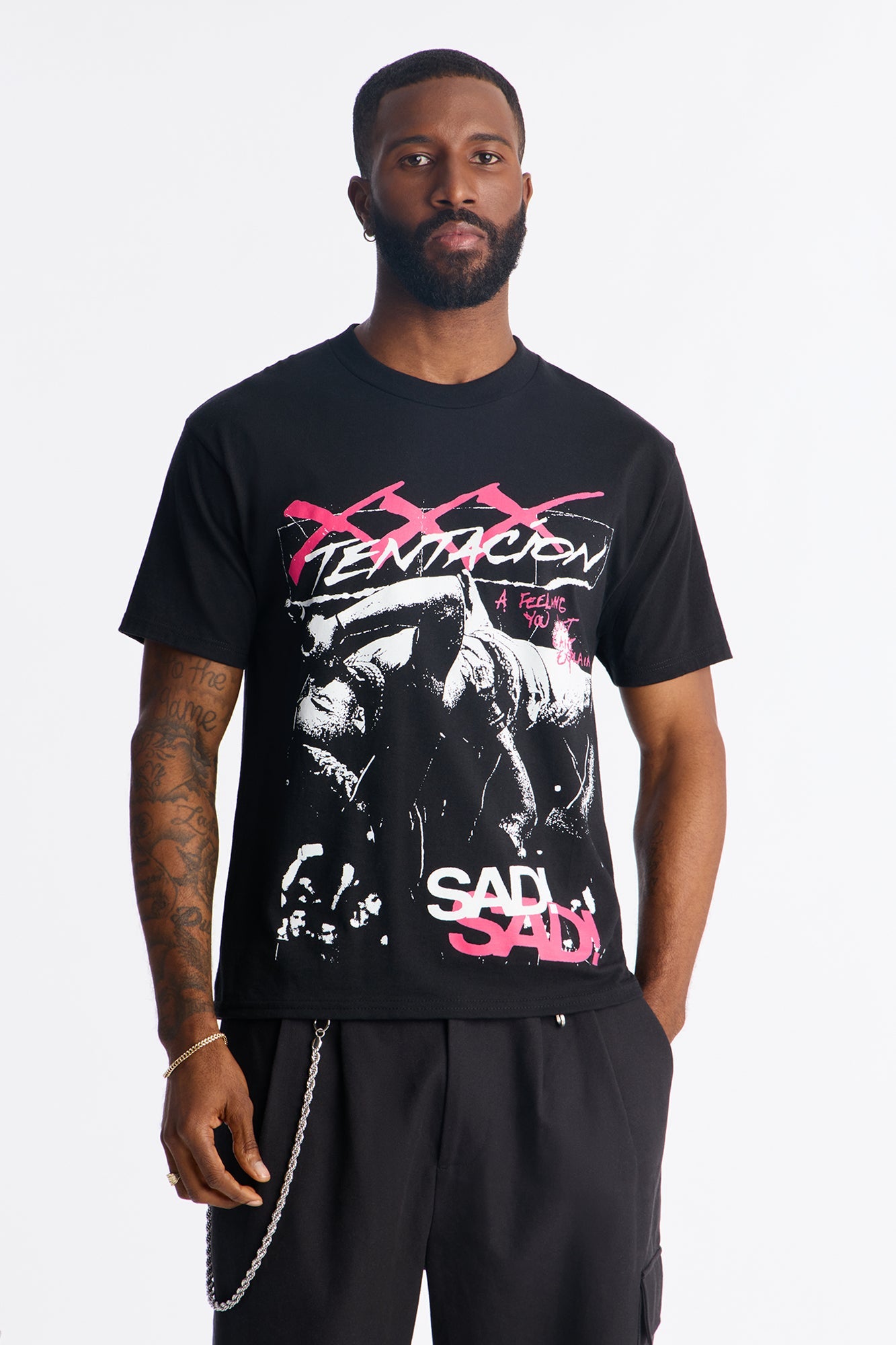 XXXTentacion SAD Short Sleeve Tee - Black Fashion Nova