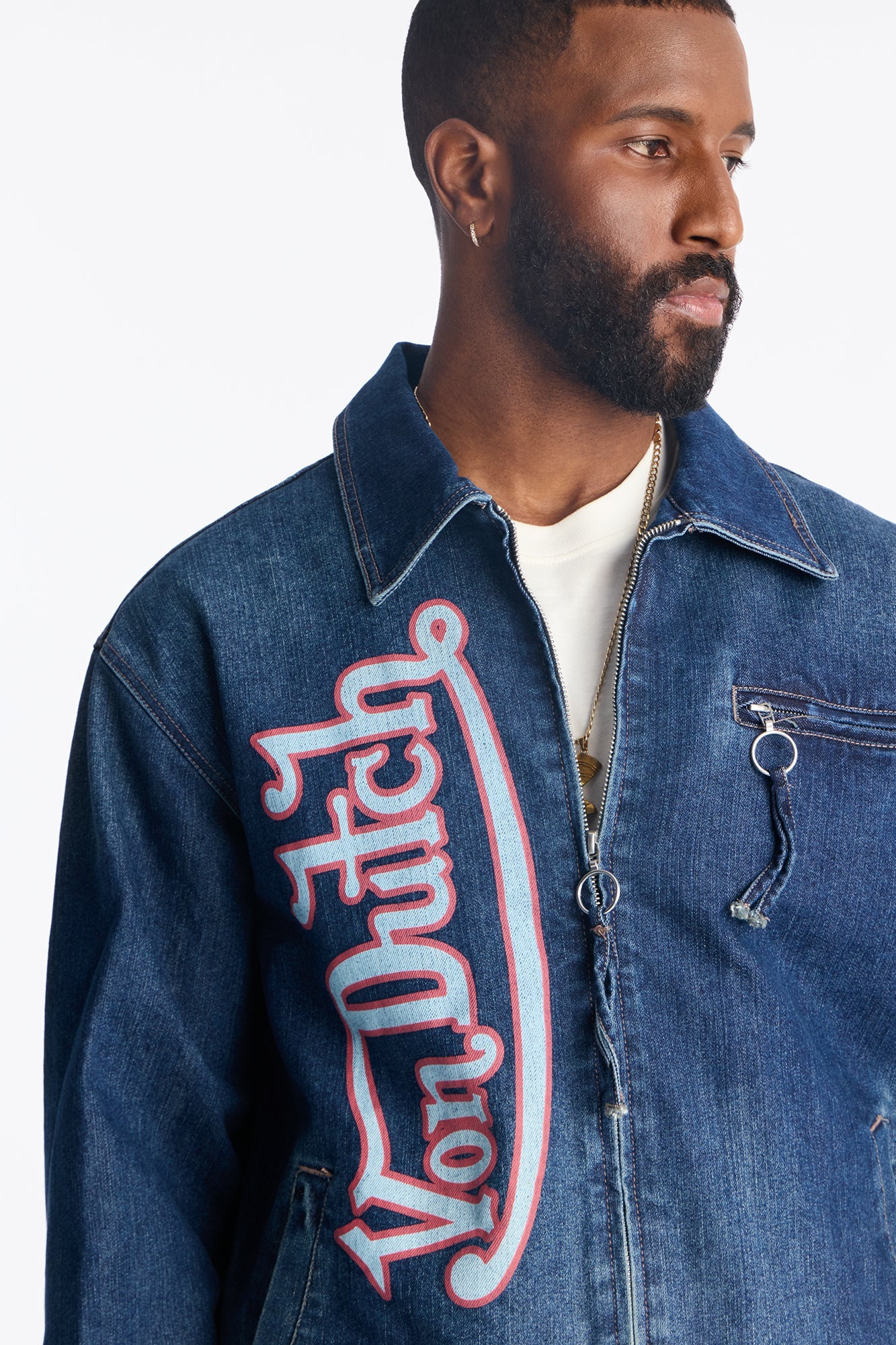 Von Dutch Americana Zip Up Denim Jacket - Dark Wash Fashion Nova
