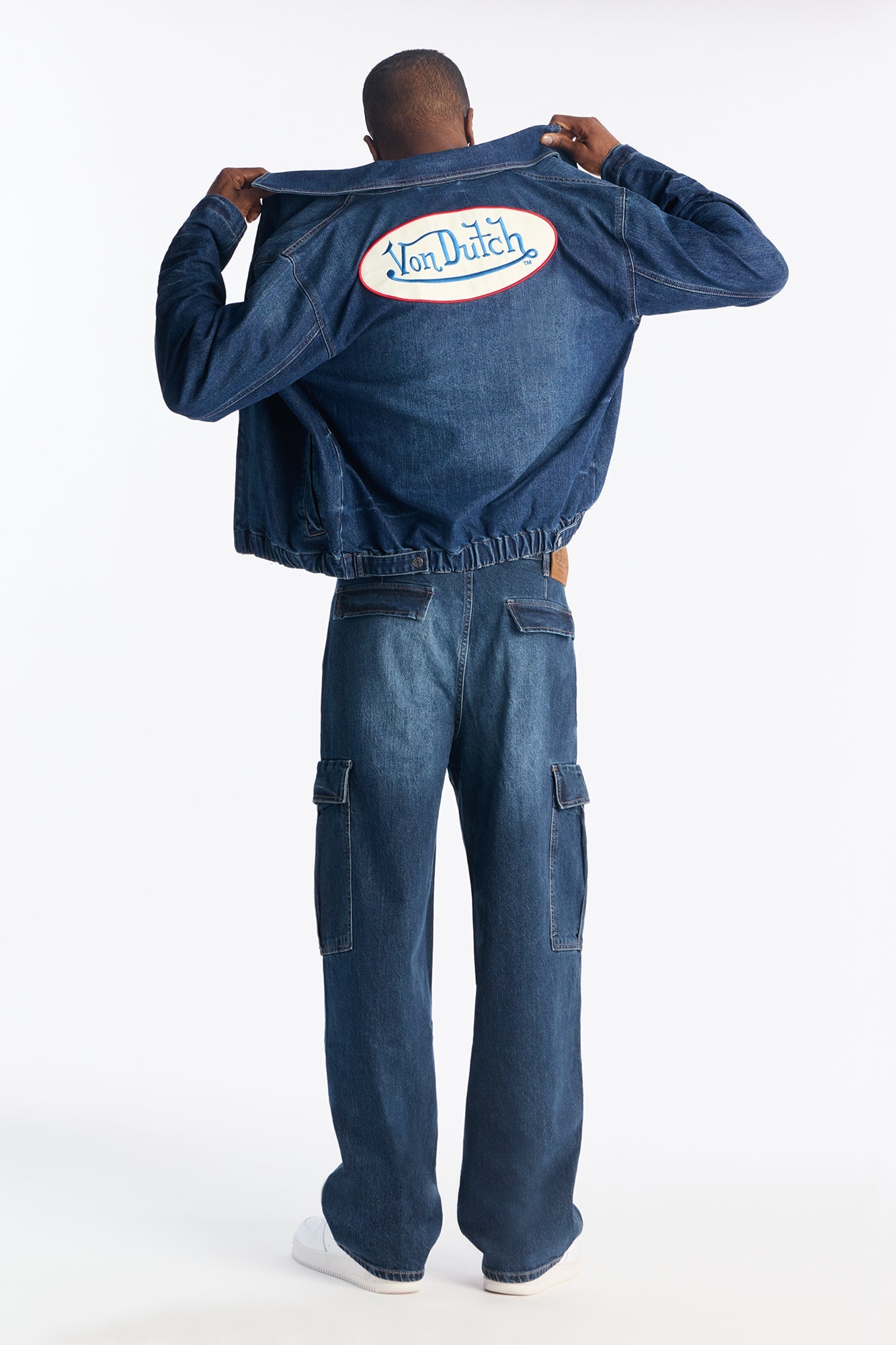 Von Dutch Americana Zip Up Denim Jacket - Dark Wash Fashion Nova