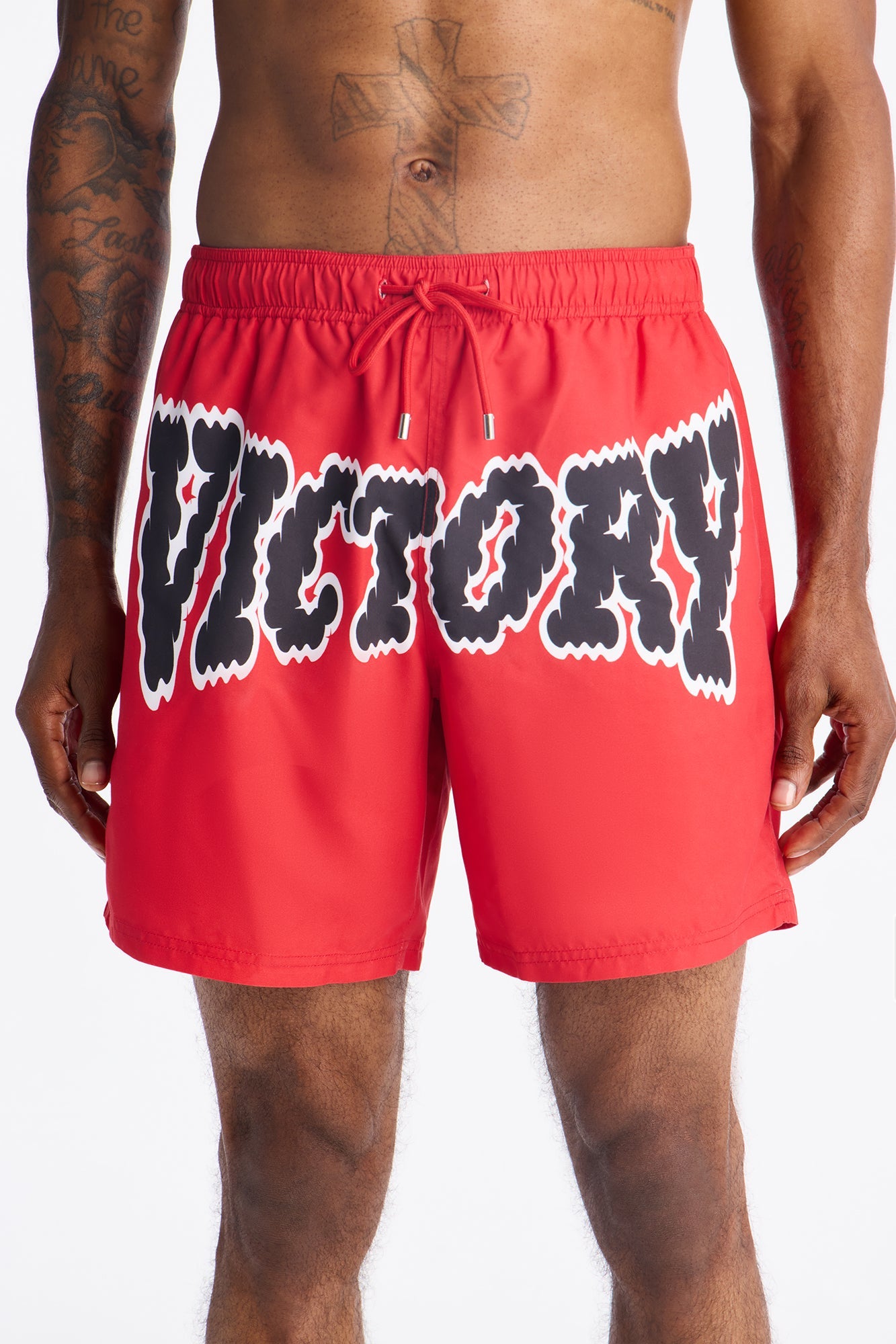 Victory Swim Trunk 7″ - Red Fashion Nova