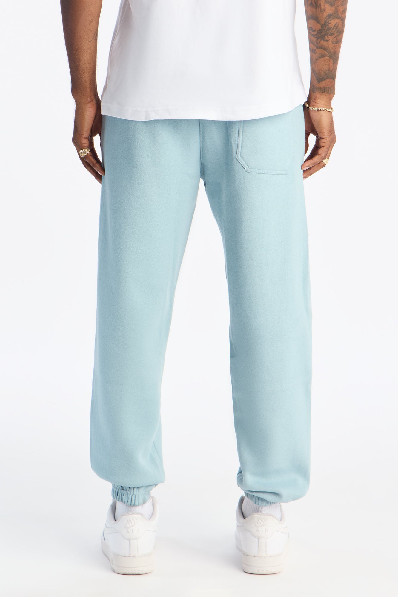 Rebellion Cross Applique Jogger - Light Blue Fashion Nova