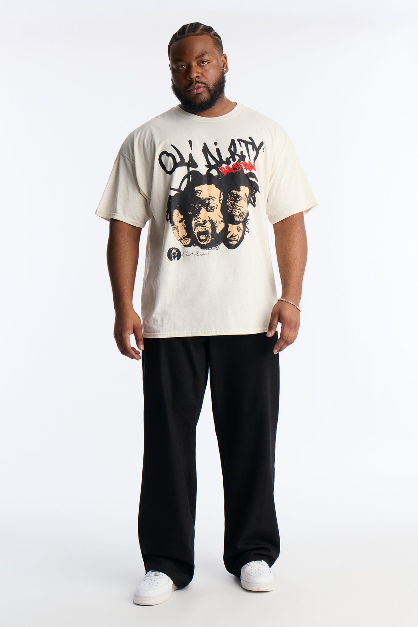 Old Dirty Bastard Phases Short Sleeve Tee - Cream Fashion Nova