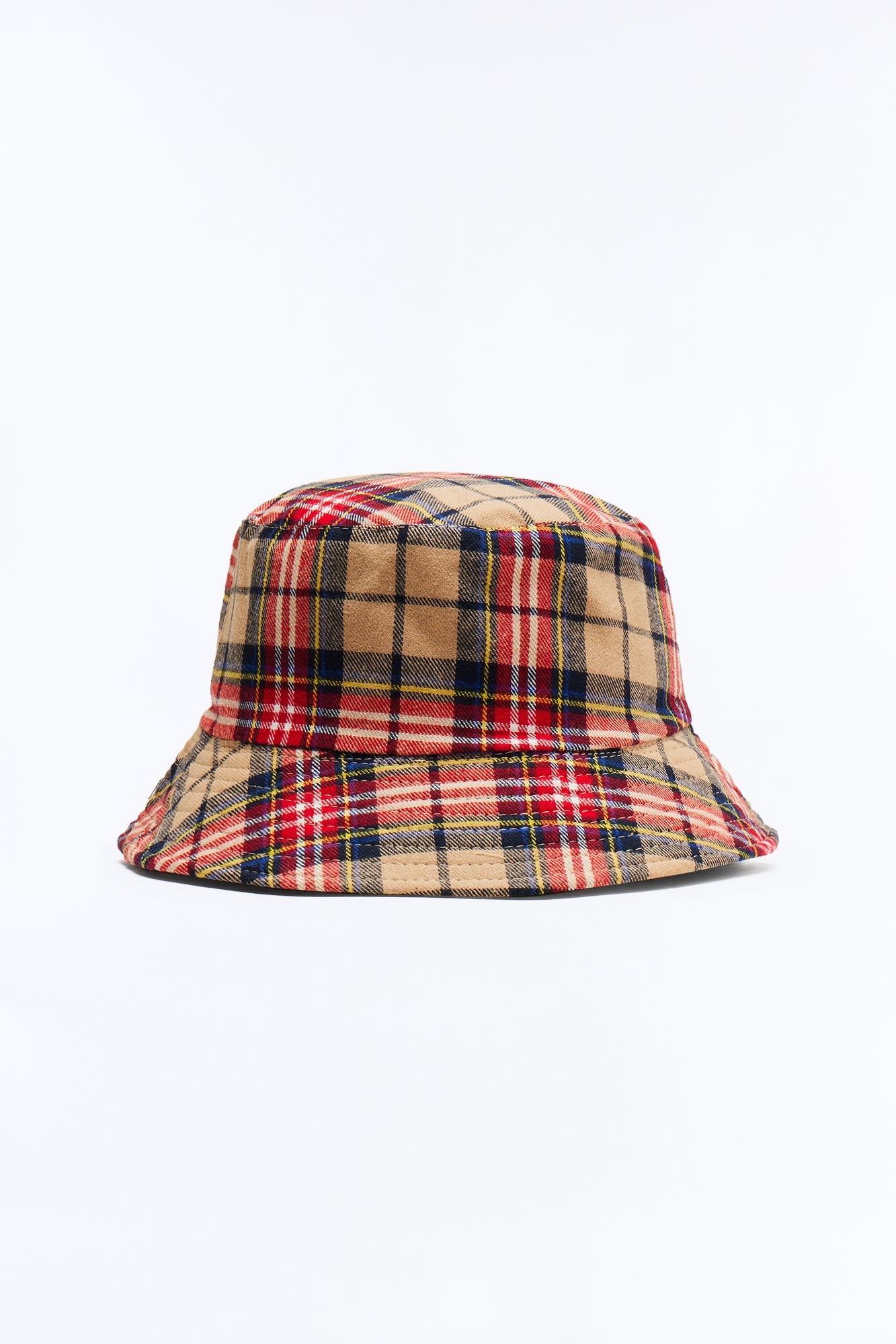 Casual Reversible Flannel Bucket Hat - Tan/Multi Fashion Nova