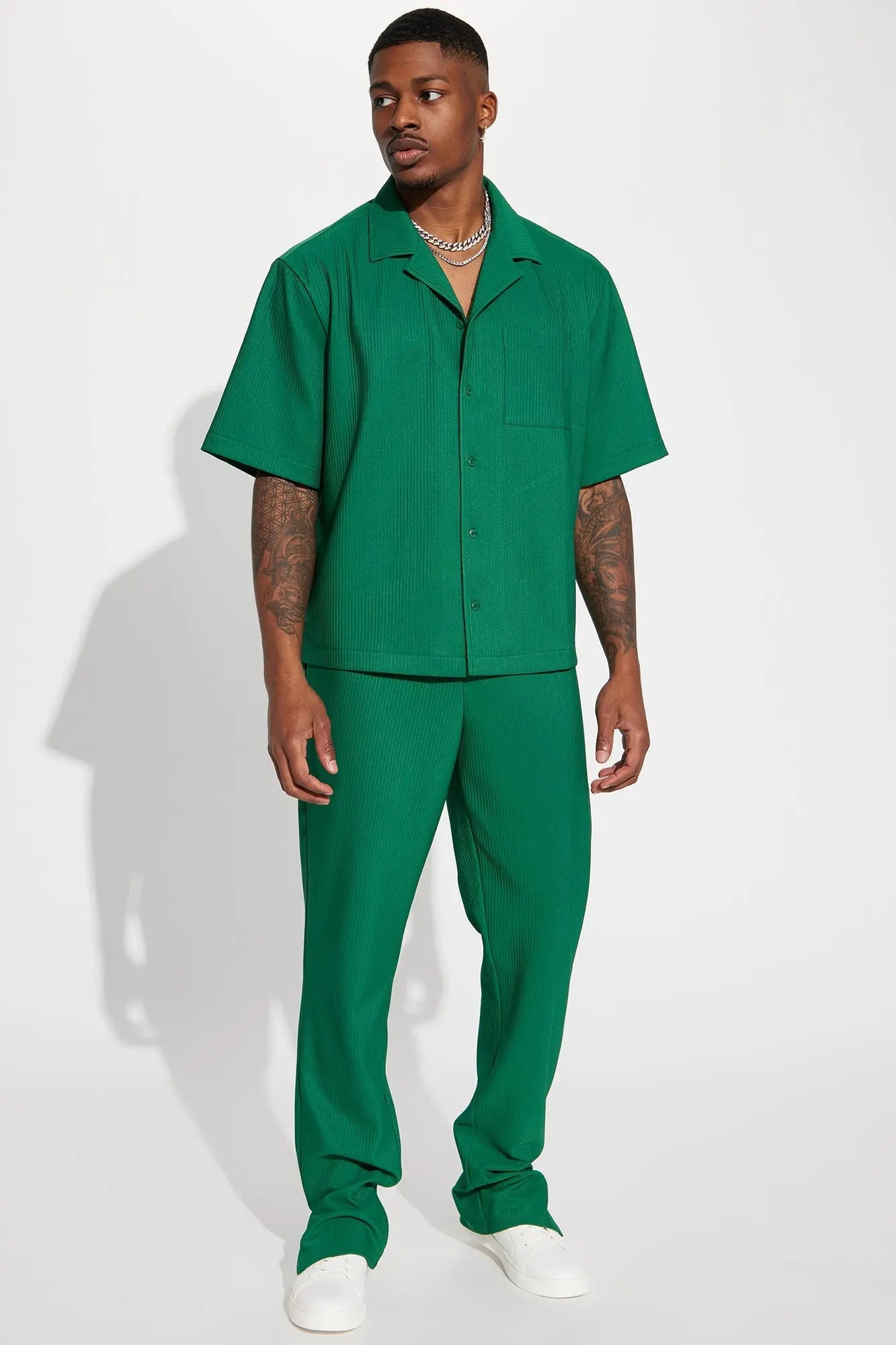 Show Up Short Sleeve Cuban Shirt - Green Fashion Nova