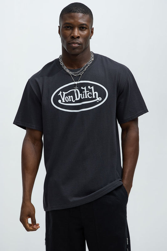 Von Dutch Logo Short Sleeve Tee - Charcoal Fashion Nova