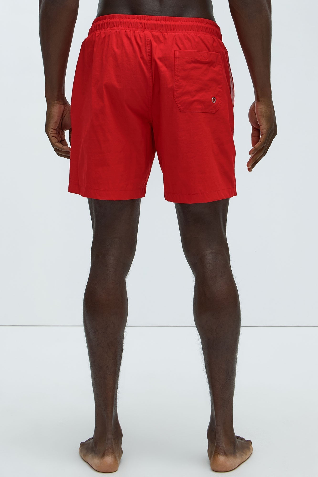 Montez Stretch Swim Trunk 7″ - Brick Red Fashion Nova