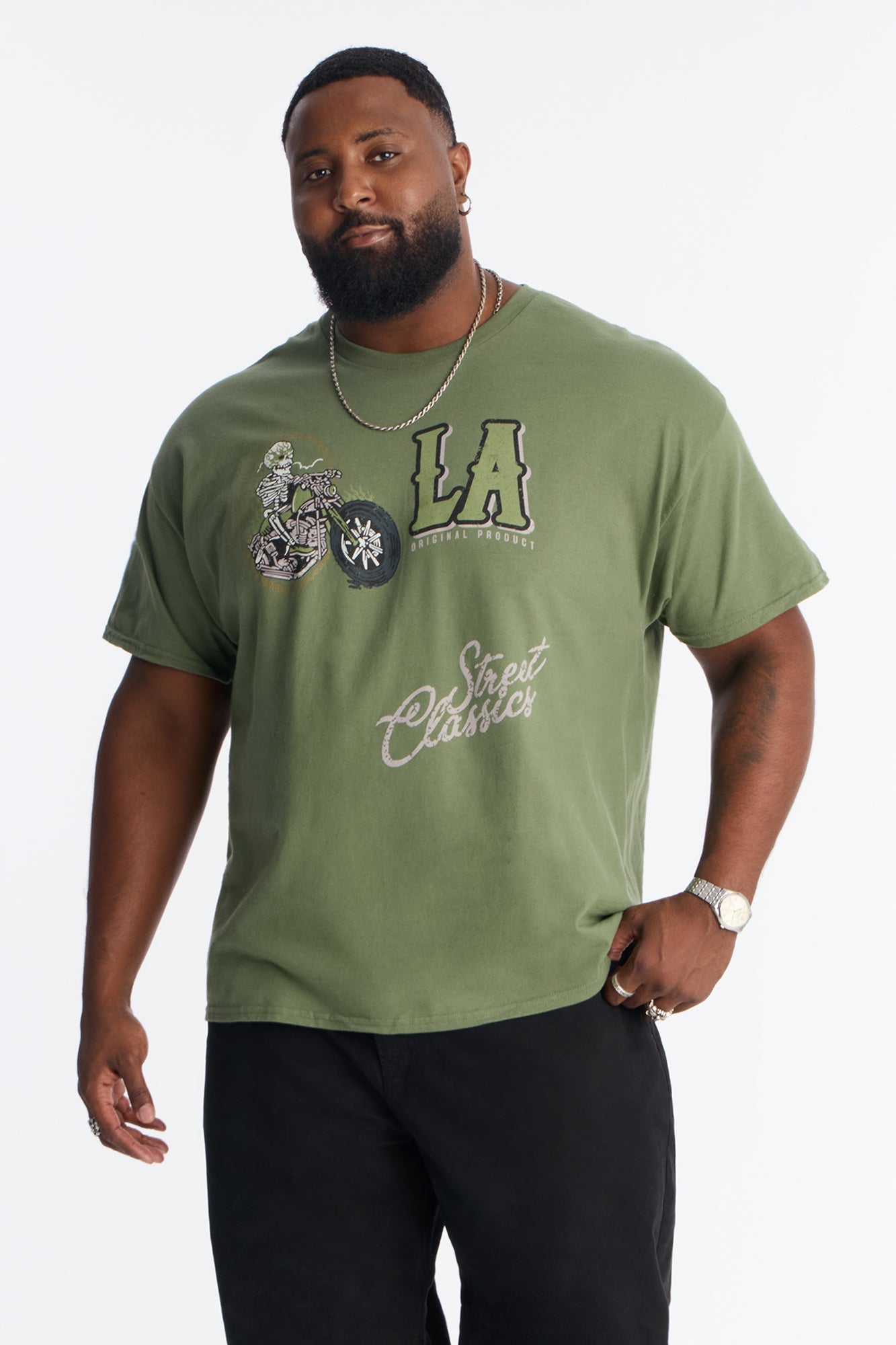 LA Street Classics Short Sleeve Tee - Military Green Fashion Nova