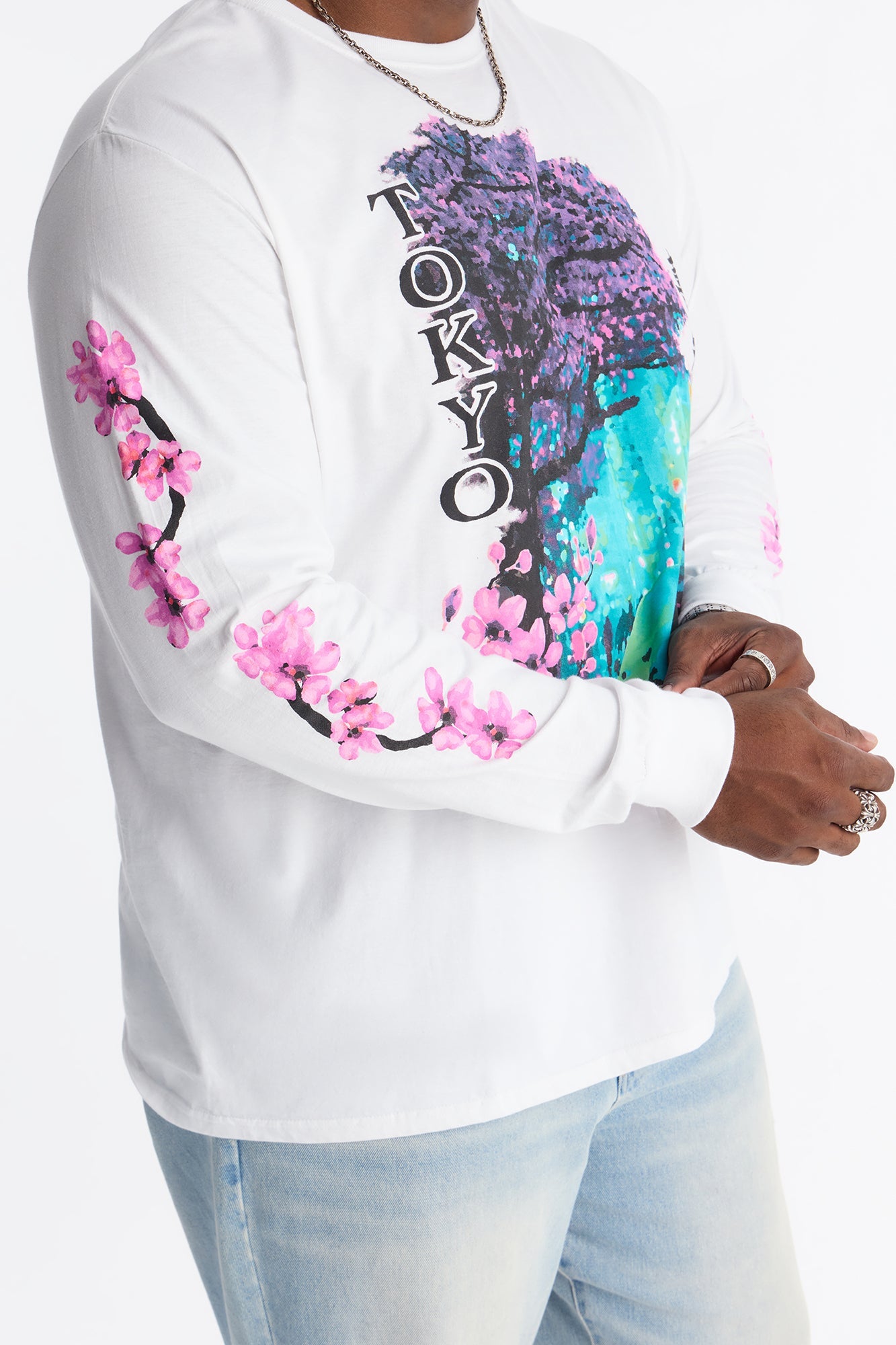 Tokyo Blossom Long Sleeve Tee - White Fashion Nova