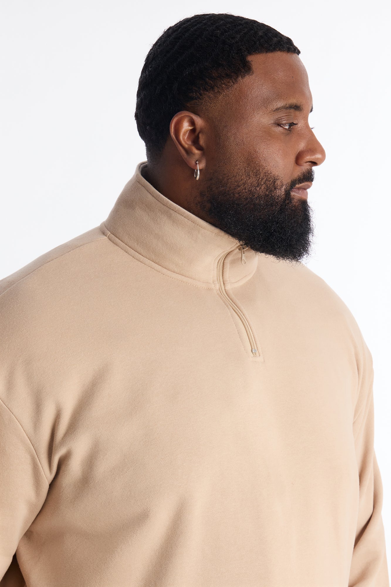 Built For Success Quarter Zip Sweatshirt - Tan Fashion Nova