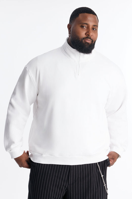 Built For Success Quarter Zip Sweatshirt - White Fashion Nova