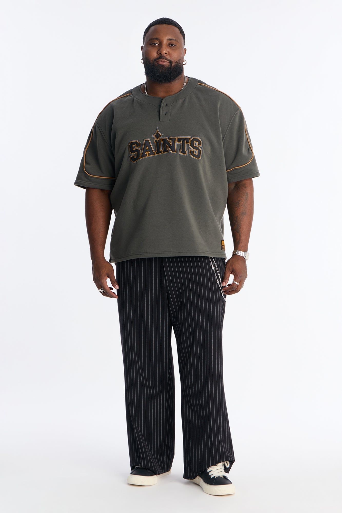 Saint Worldwide Short Sleeve Henley - Black Fashion Nova