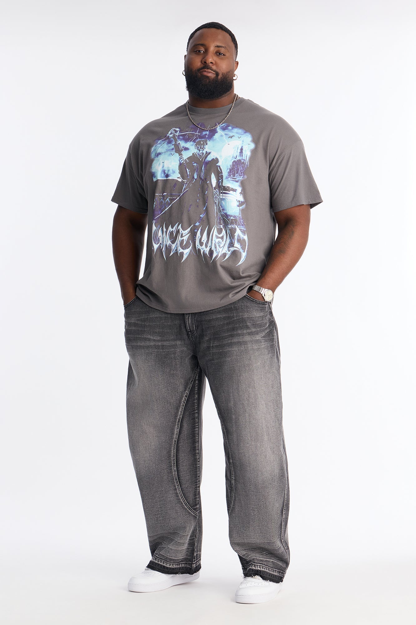 Juice WRLD 999 Club Short Sleeve Tee - Charcoal Fashion Nova