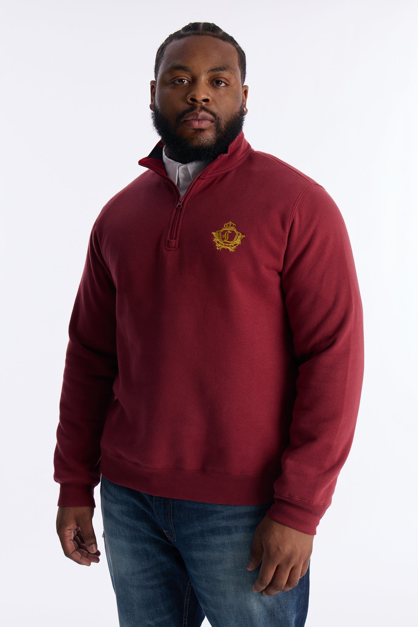 First Class Quarter Zip Sweatshirt - Burgundy Fashion Nova
