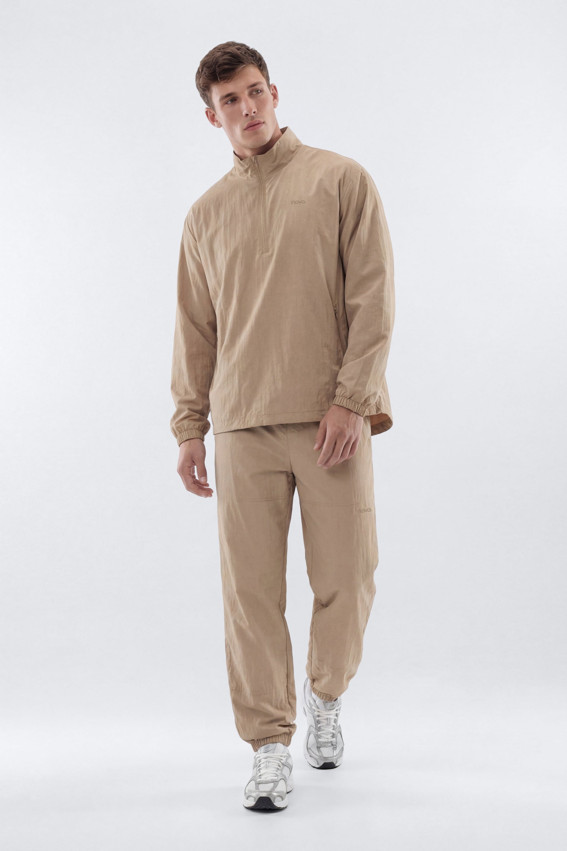 CoreNylon Half Zip Jacket - Taupe Fashion Nova