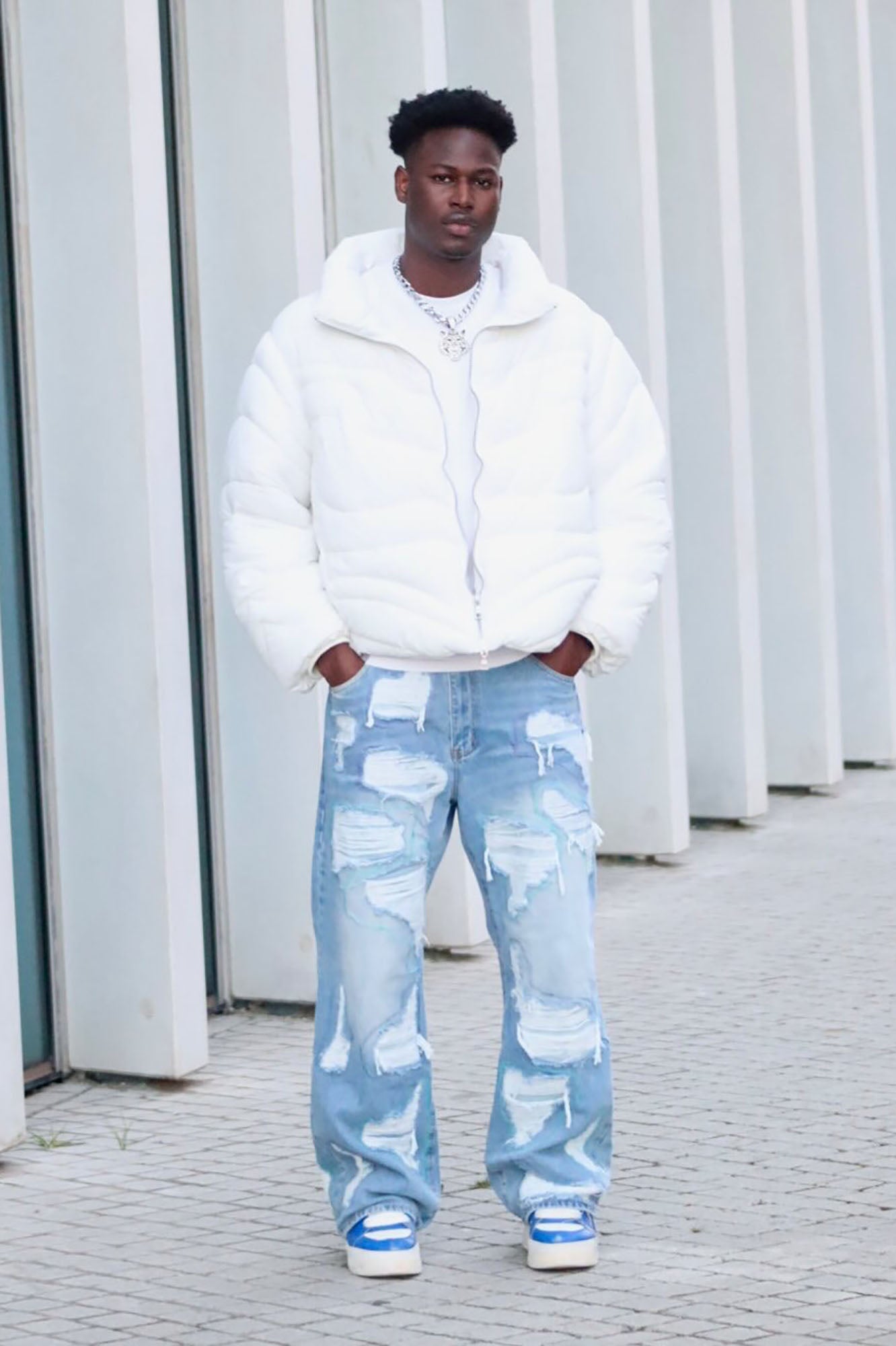 Worn All Over Distressed Baggy Jeans - Light Wash Fashion Nova
