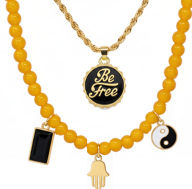Zen Rebel Necklace Set - Gold Fashion Nova