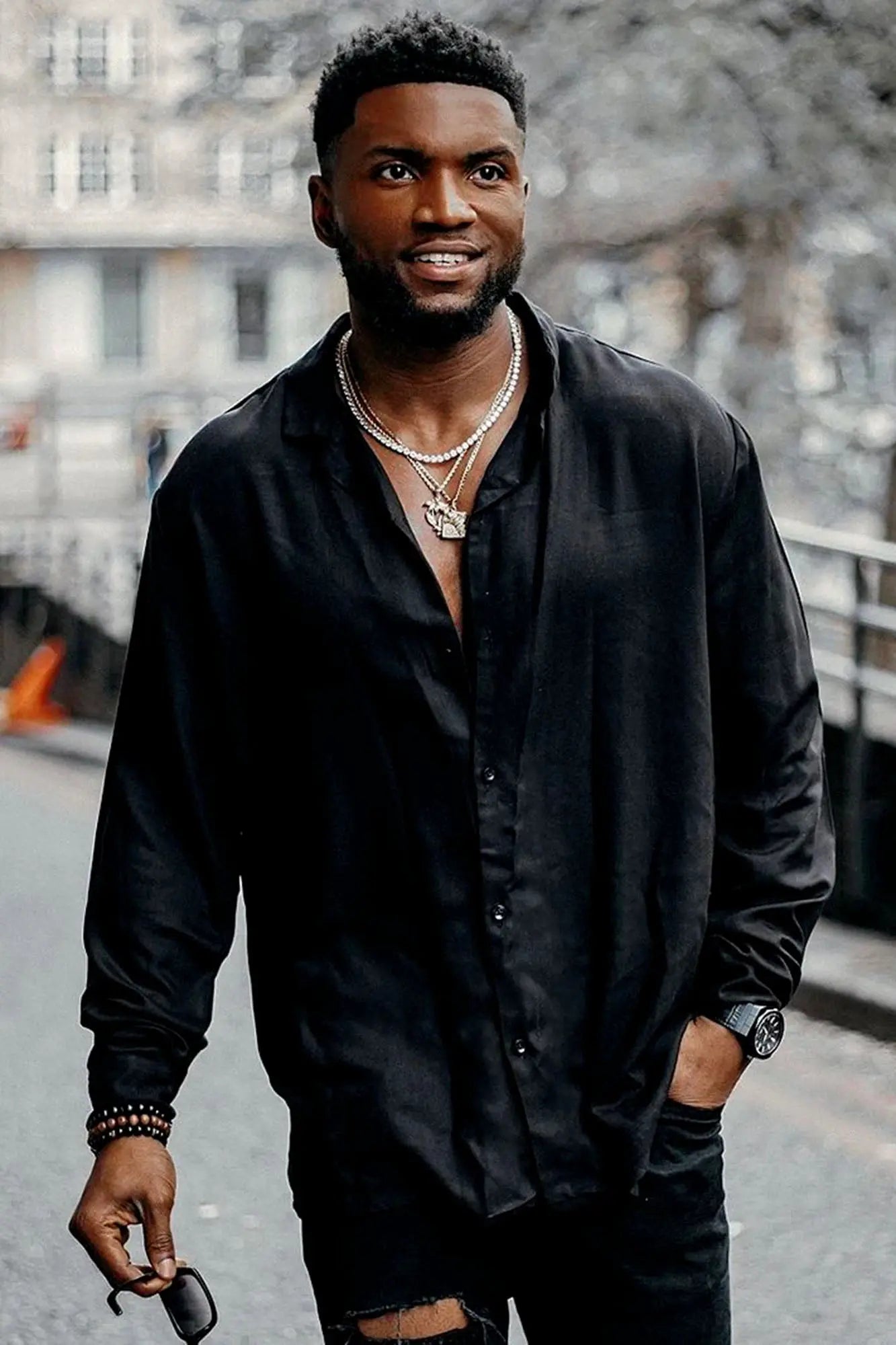 Dawson Relaxed Long Sleeve Button Up Shirt - Black Fashion Nova