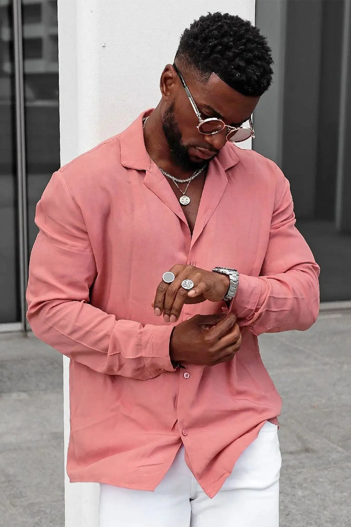Dawson Relaxed Long Sleeve Button Up Shirt - Mauve Fashion Nova