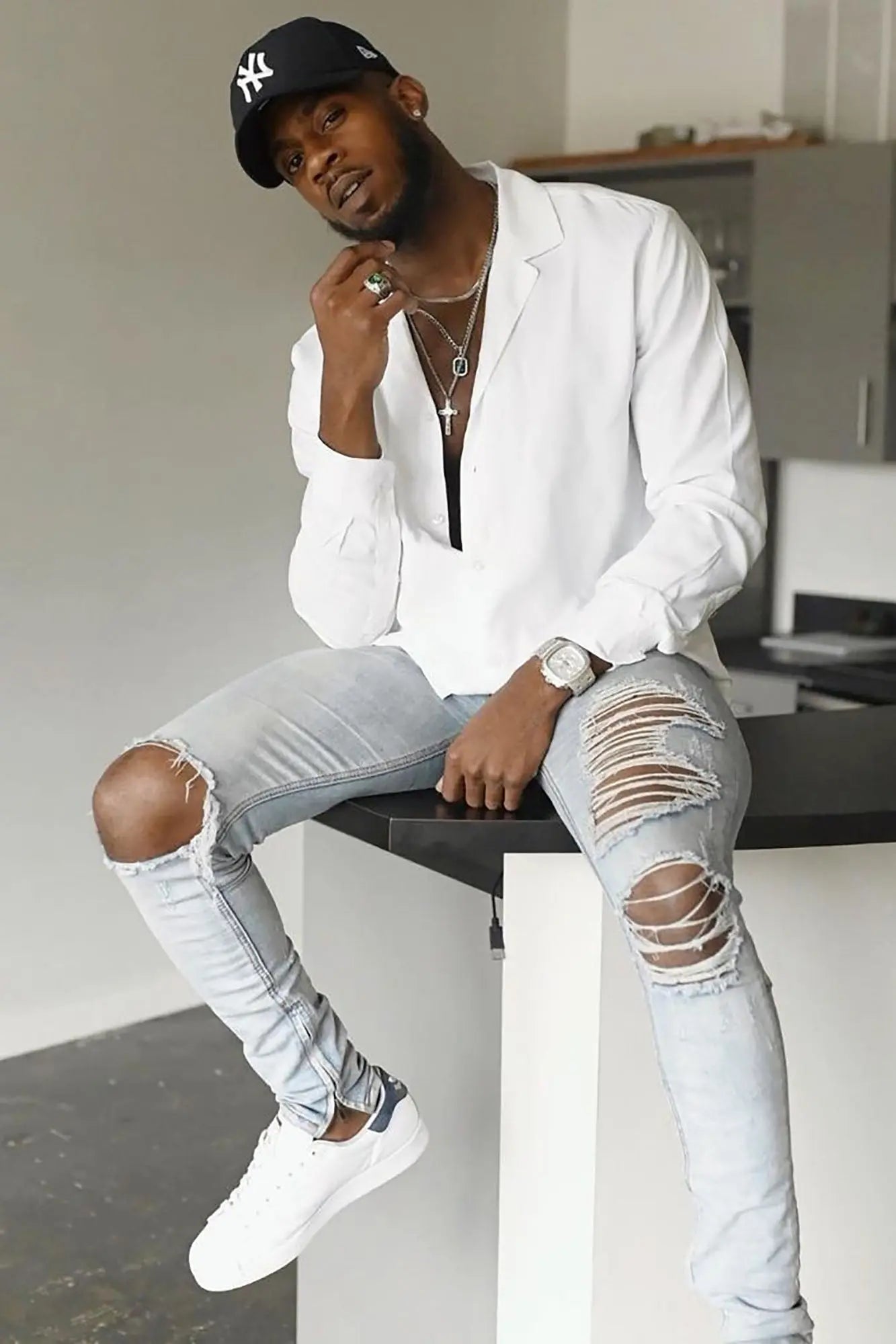 Dawson Relaxed Long Sleeve Button Up Shirt - White Fashion Nova