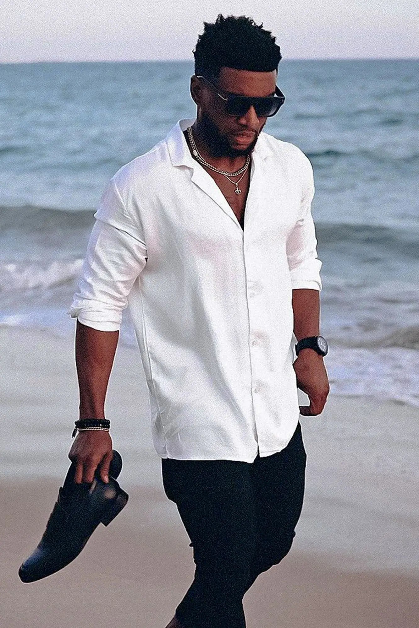 Dawson Relaxed Long Sleeve Button Up Shirt - White Fashion Nova