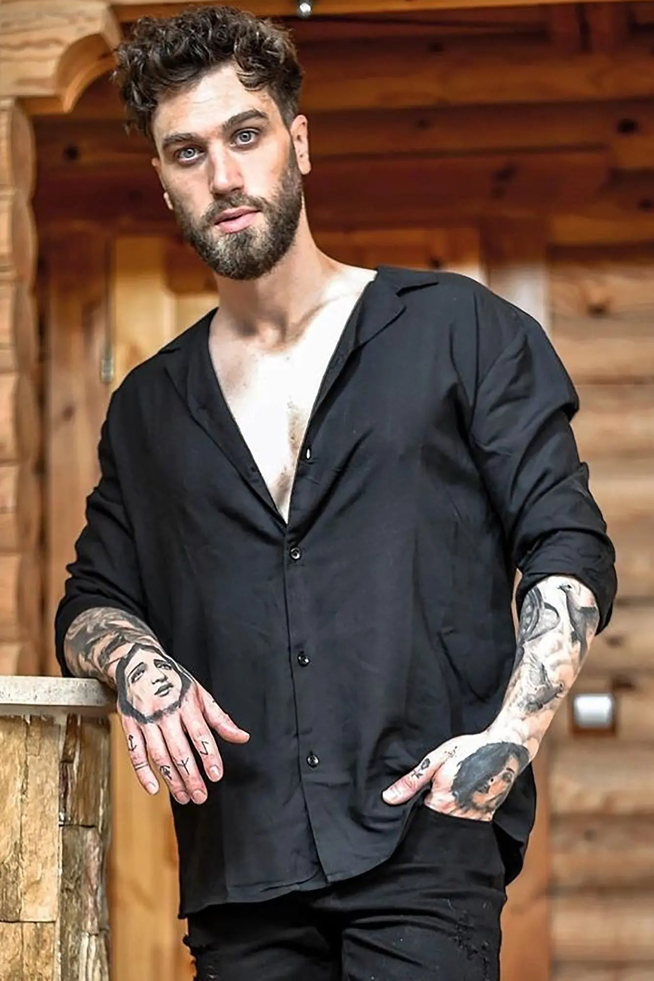 Dawson Relaxed Long Sleeve Button Up Shirt - Black Fashion Nova