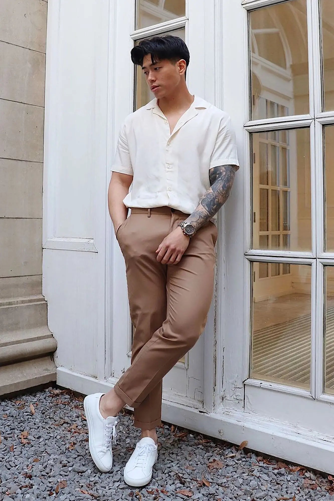 Dawson Relaxed Short Sleeve Cuban Collar Shirt - OffWhite Fashion Nova