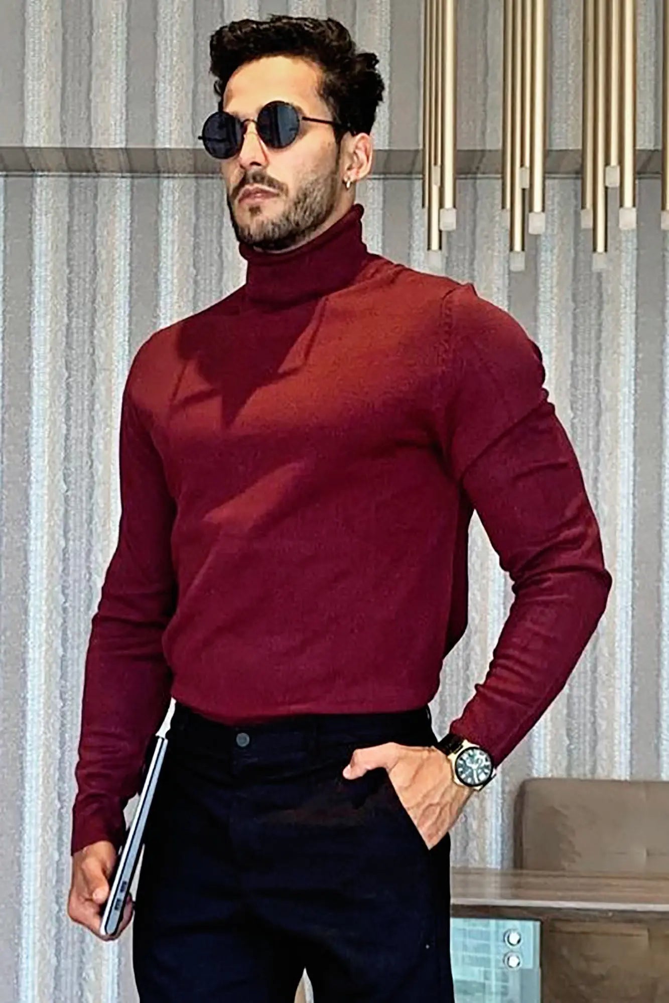 DeAngelo Turtleneck Sweater - Burgundy Fashion Nova