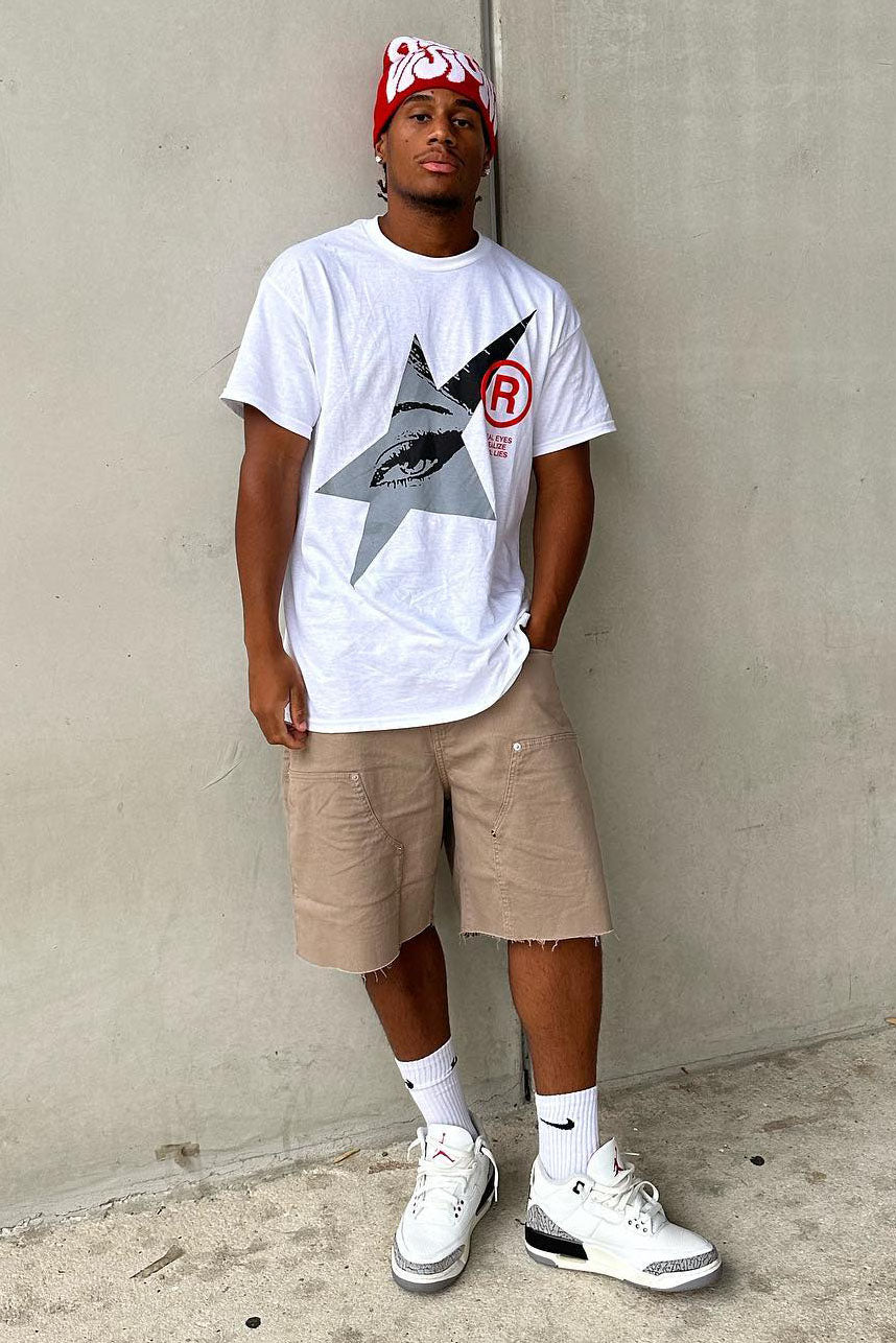 Real Eyes Lie Short Sleeve Tee - White Fashion Nova